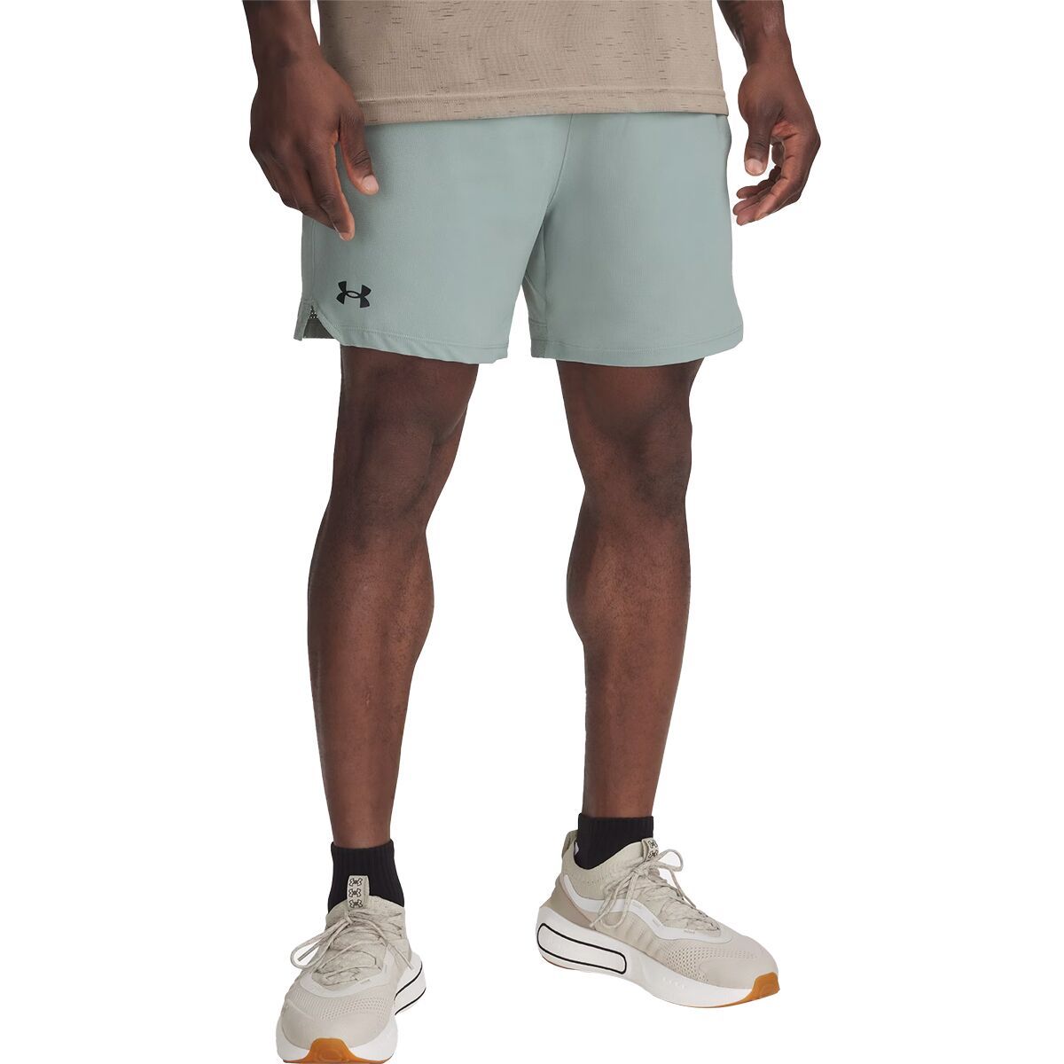 Image of Under Armour Vanish Woven 6in Short - Men's Silica Green/Black, XXL