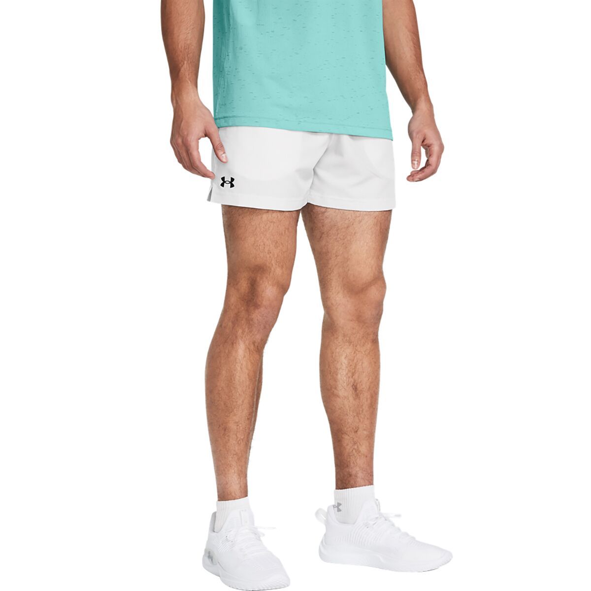 Image of Under Armour Woven 5in Short - Men's Distant Gray/Black, M