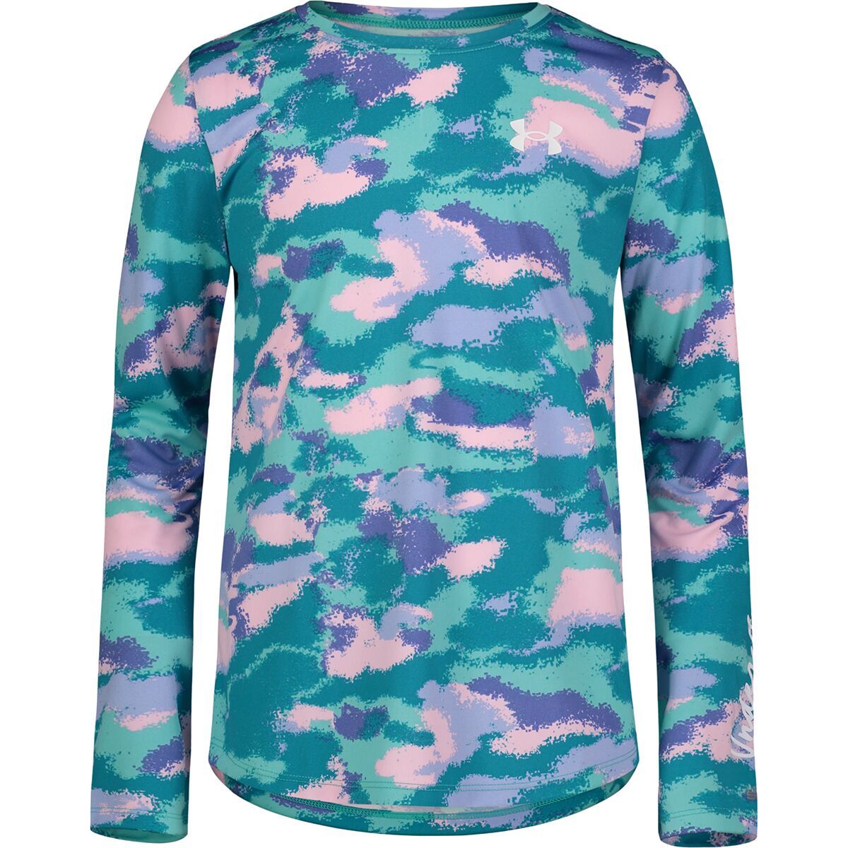 Under Armour Dissolve Camo UPF Long-Sleeve Shirt - Girls' Radial Turquoise, L