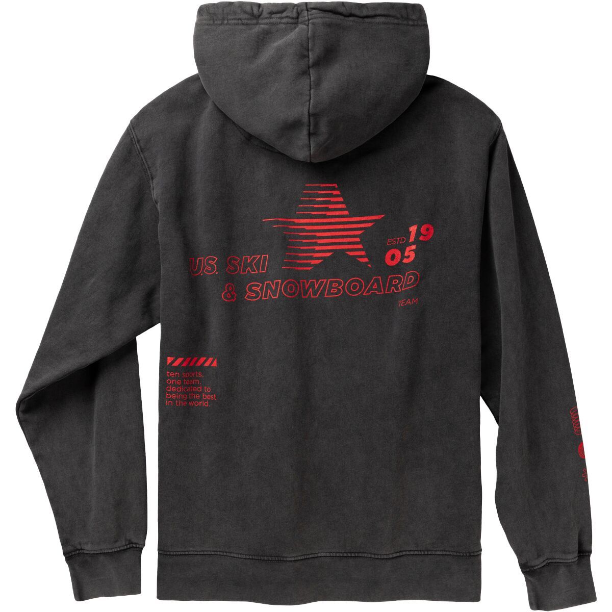 US Ski and Snowboard Star Hoodie - Men's Black Sand Wash, L
