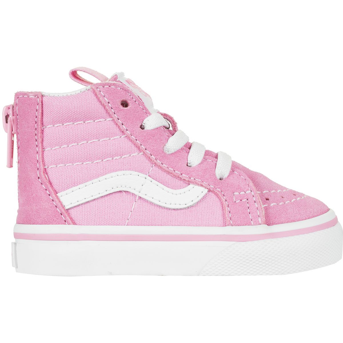 Vans SK8-Hi Zip Skate Shoe - Toddlers' Prism Pink/True White, 3.0