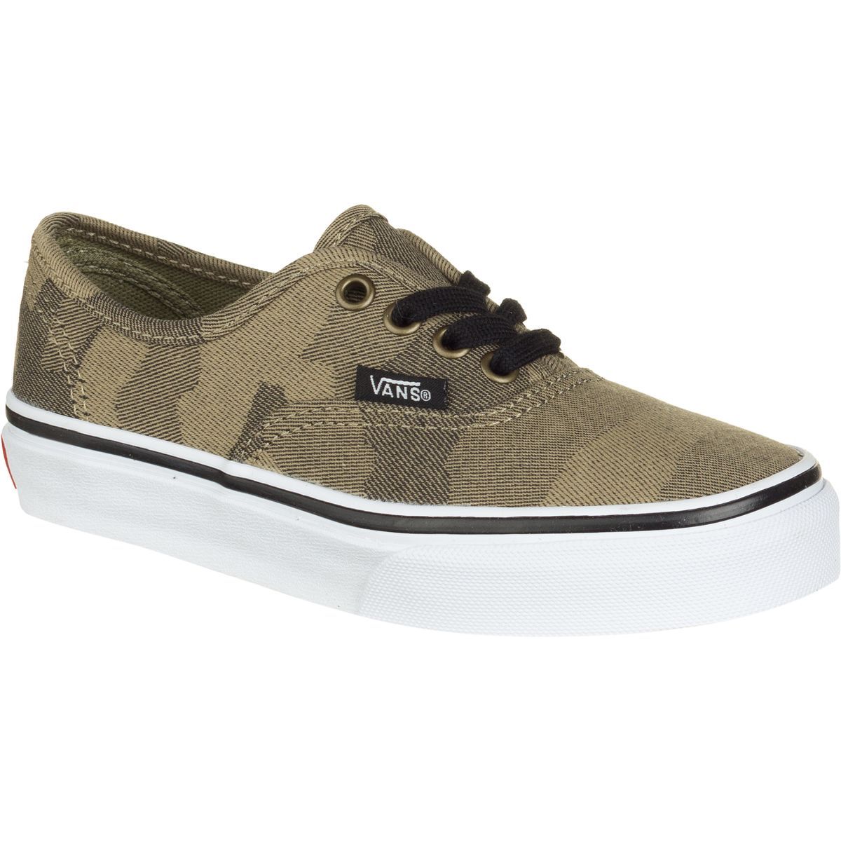 Vans Authentic Skate Shoe - Kids' (Camo Jacquard) Raven/True White, 4.0