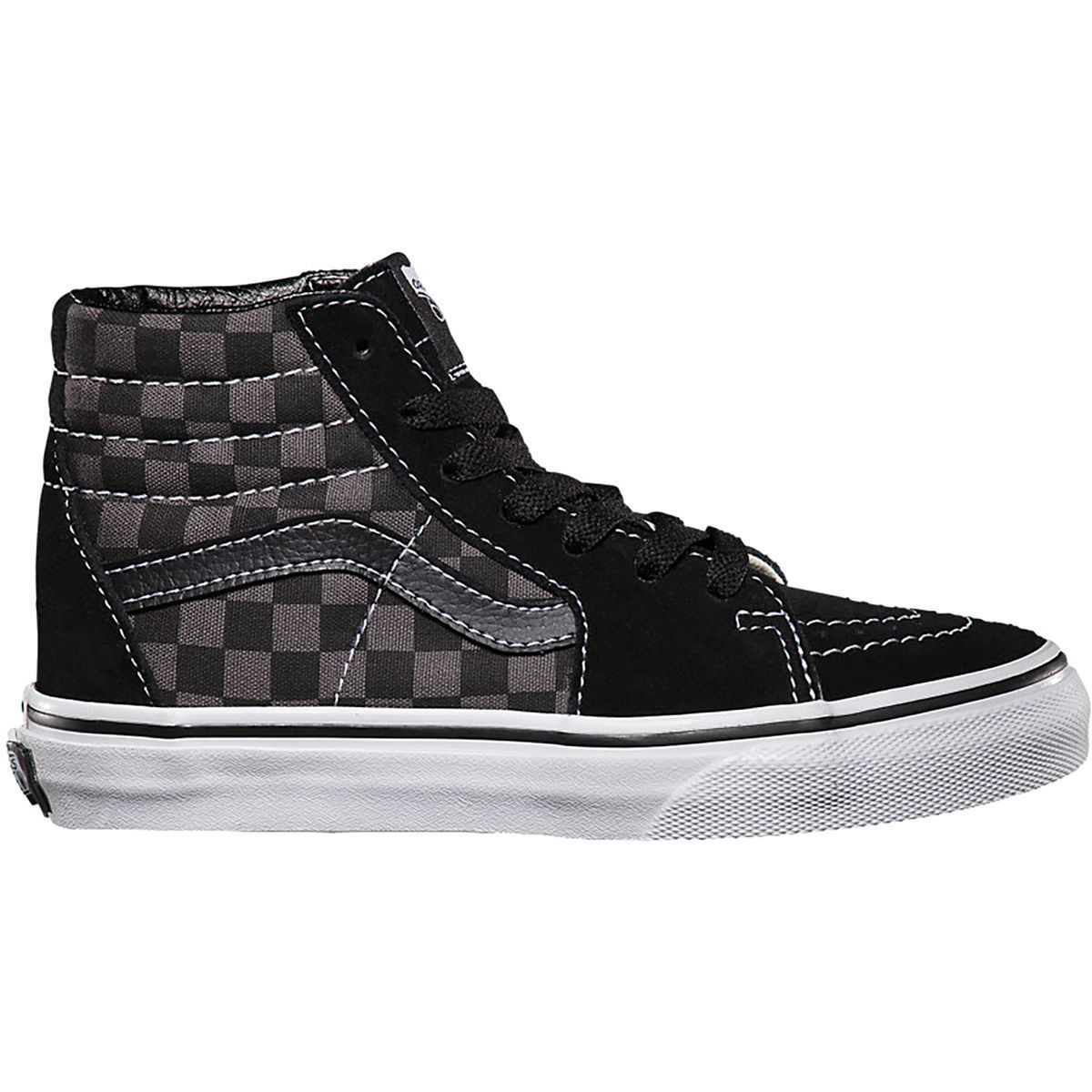 Vans Sk8-Hi Lace Skate Shoe - Kids' (checkerboard) Black/Pewter, 13.5