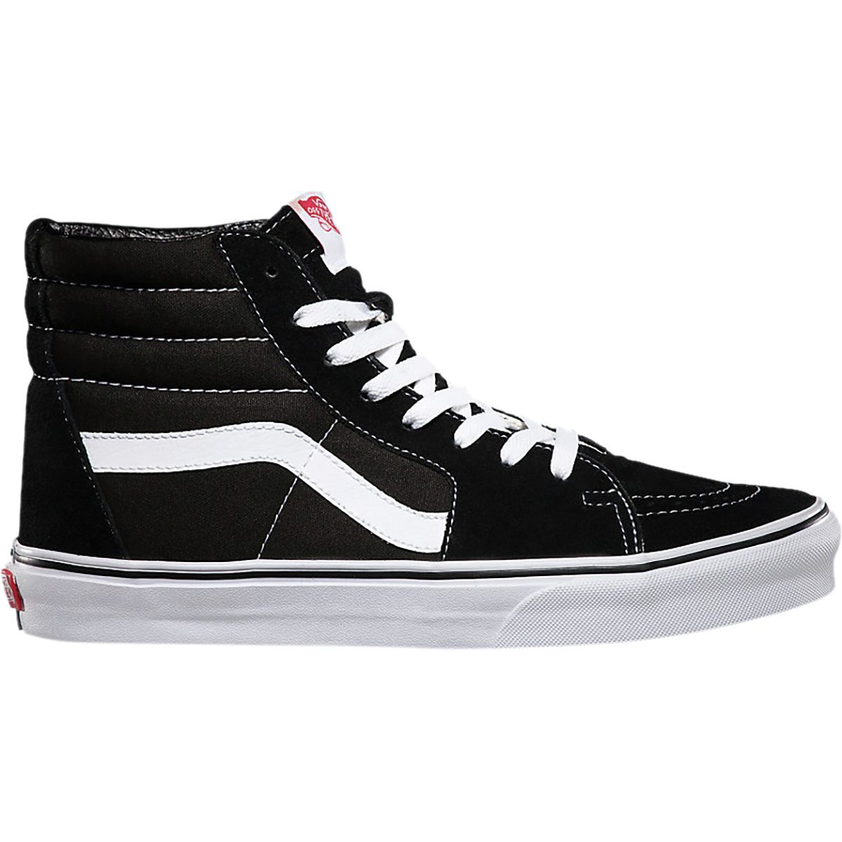 Vans Sk8-Hi Shoe Black/Black/White, Mens 5.5/Womens 7.0