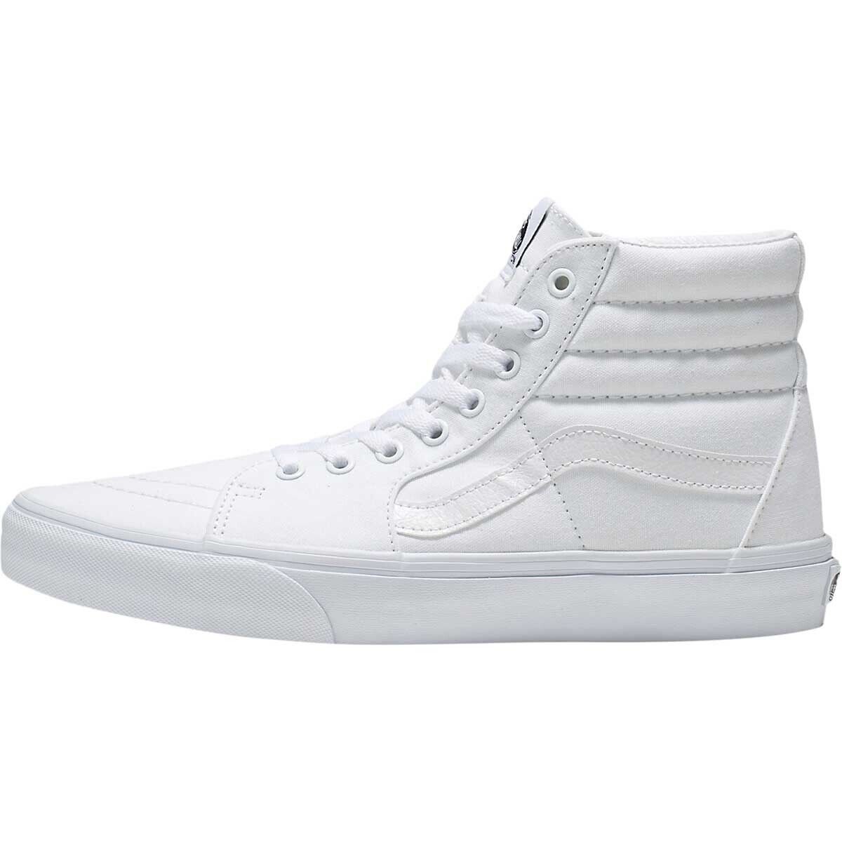 Vans Sk8-Hi Shoe True White, Mens 10.0/Womens 11.5