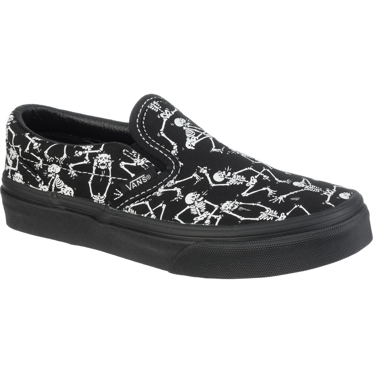 Vans Classic Slip-On Skate Shoe - Kids' (Bone Dance) Black/Black, 4.0