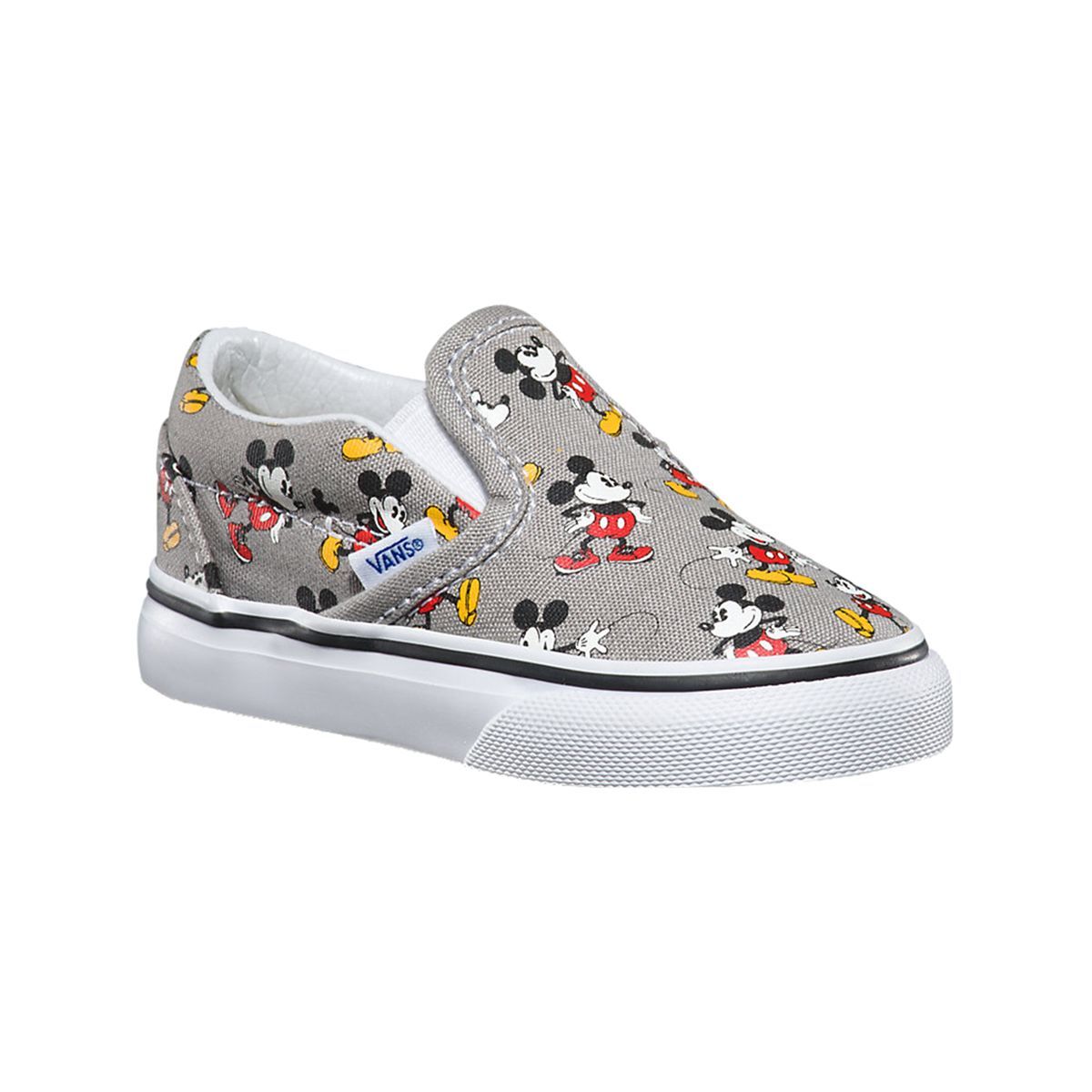 Vans Classic Slip-On Skate Shoe - Toddlers' (disney) Mickey Mouse/Frost Gray, 10.0