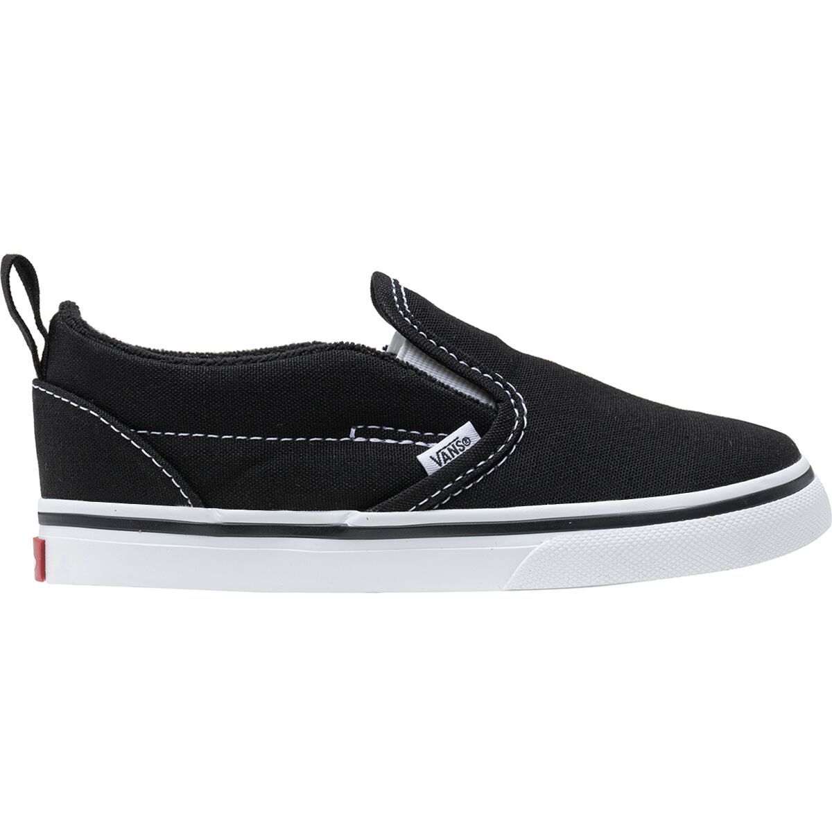 Vans Slip-On V Shoe - Toddlers' (Canvas) Black/True White, 3.5