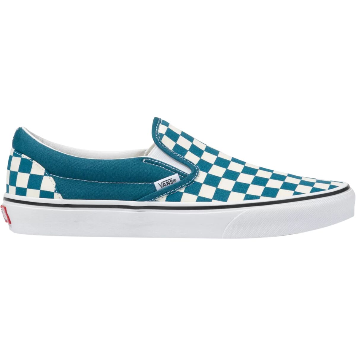 Blue checkered vans slip ons outlet