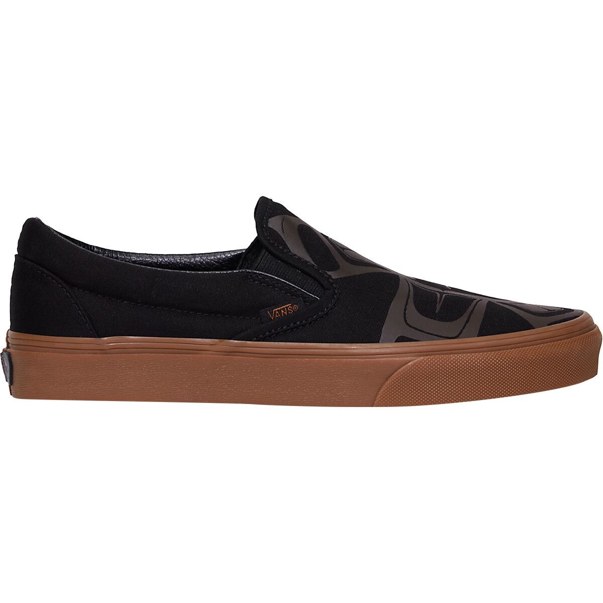 Vans Checkerboard Classic Slip-On Shoe (James Johnson) Black/Copper, Mens 7.5/Womens 9.0