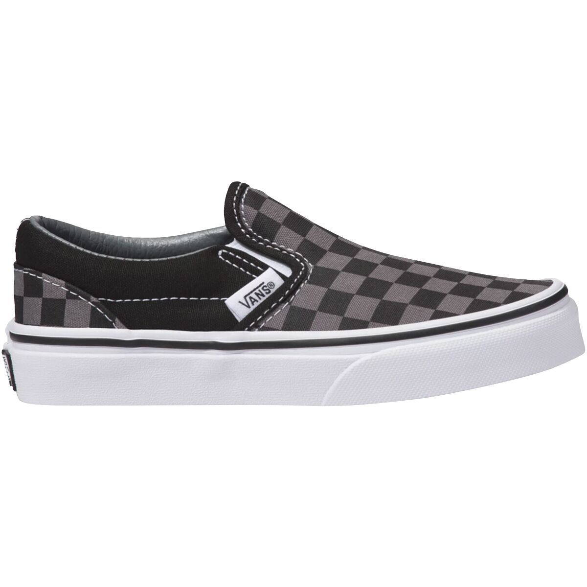 Vans Classic Slip-On Skate Shoe - Kids' (checkerboard) Black/Pewter, 3.0