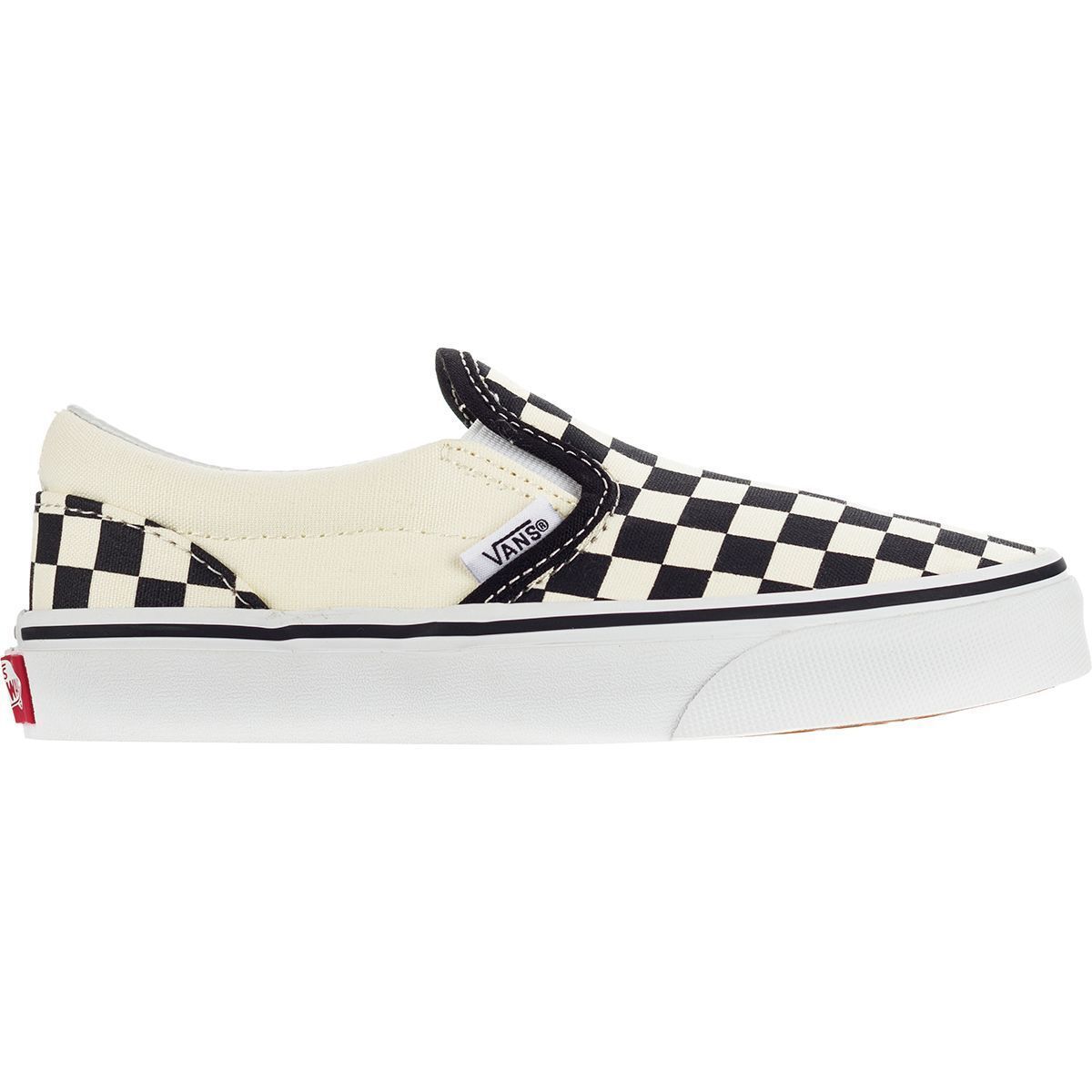 Vans Classic Slip-On Skate Shoe - Kids' (checkerboard) Black/White, 3.0
