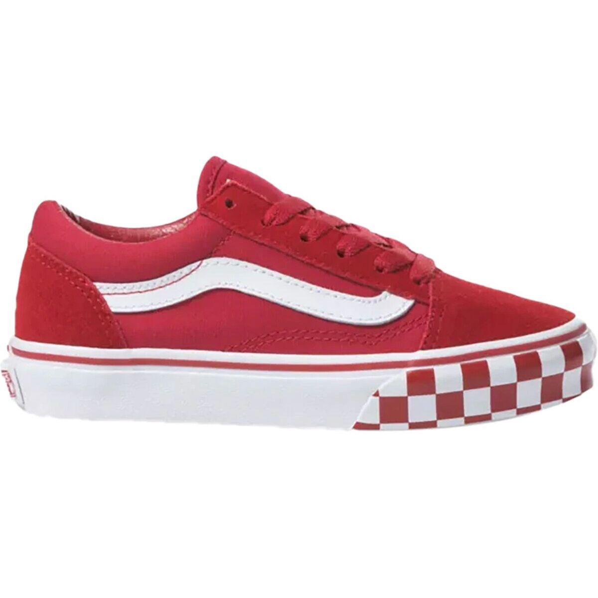 Vans Old Skool Shoe - Kids' (Check Bumper) Chili Pepper/True White, 11.0