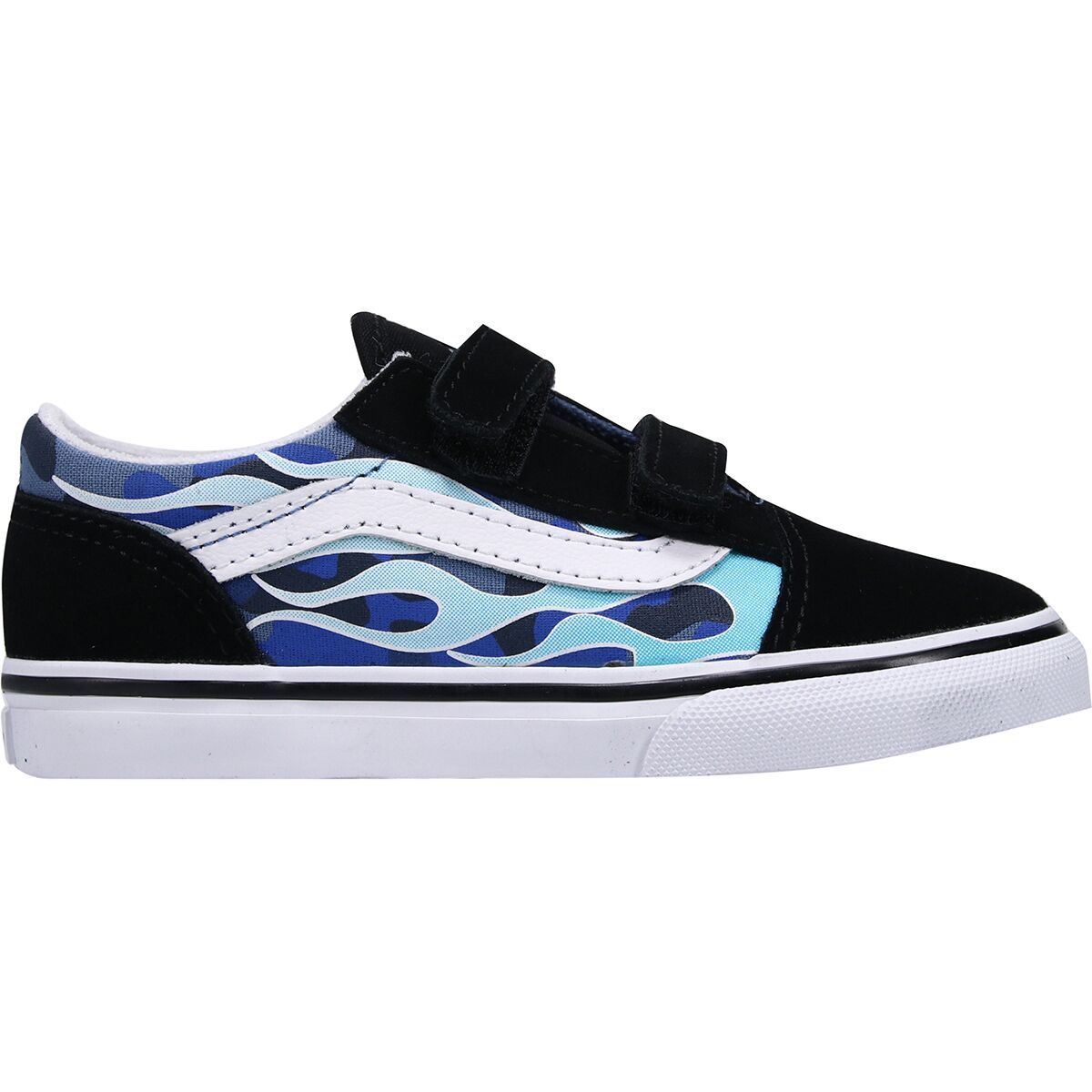 Vans Flame Old Skool V Skate Shoe - Toddlers' (Camo Flame) Blue/Ice Camo, 5.0