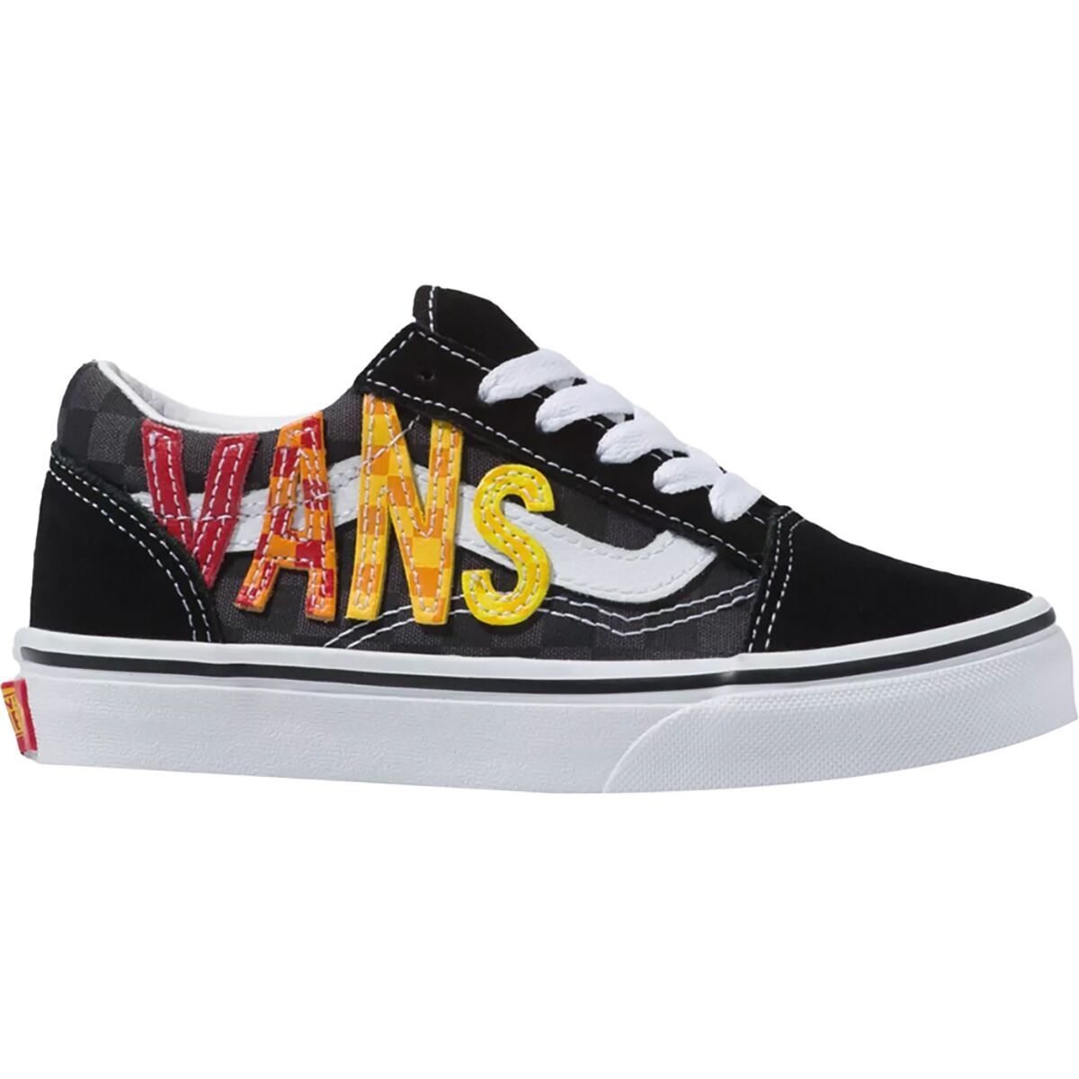 Vans Flame Old Skool V Skate Shoe - Toddlers' (Flame Logo Repeat) Black/Multi, 6.0
