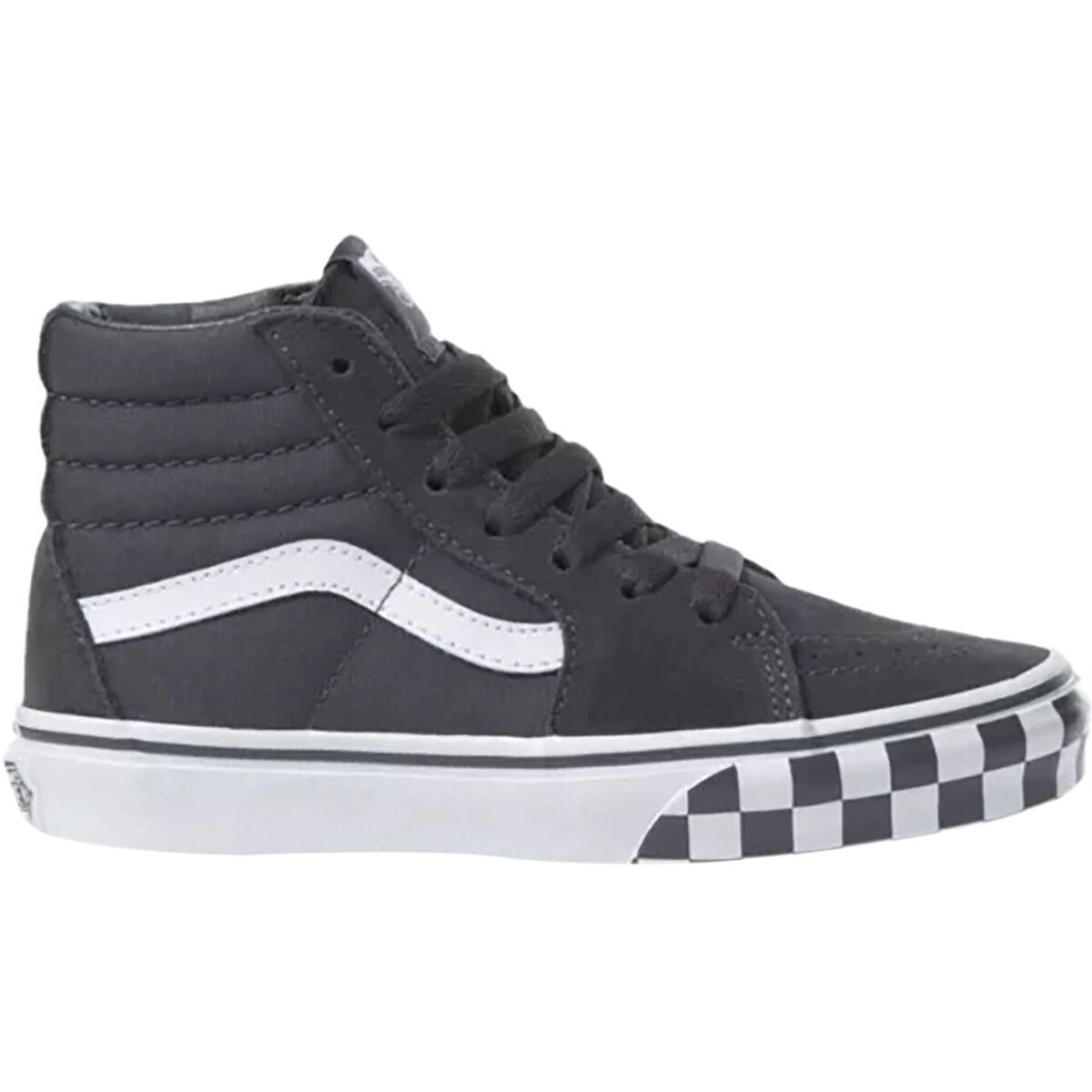 Vans Checkerboard Sk8-Hi Lace Skate Shoe - Kids' (Check Bumper) Asphalt/True White, 2.0
