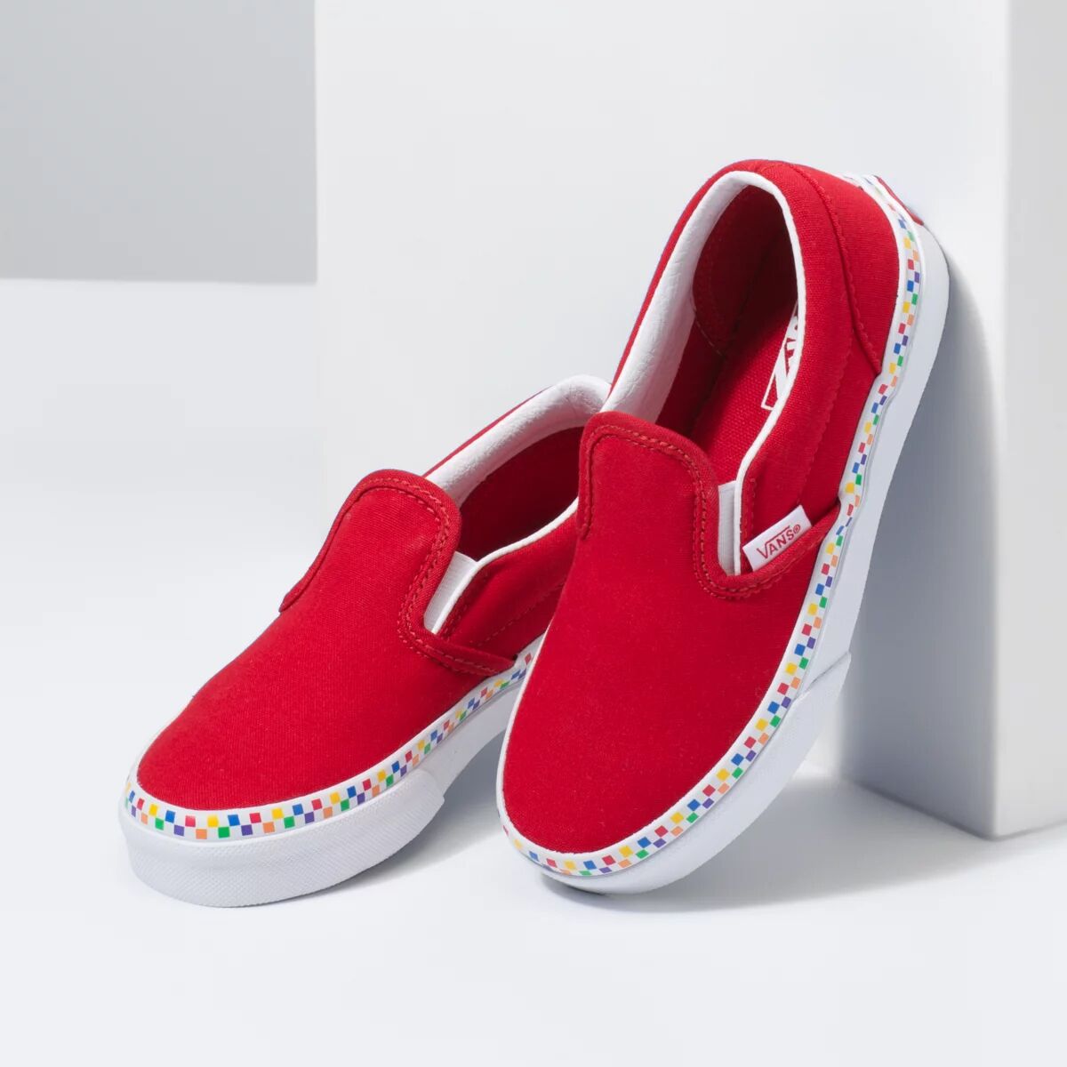 Size‎ M8/W9.5 VANS Unisex Classic Rainbow Check Slip On Skate Shoes 500714 Checkered Slip Vans Checkered Rainbow Shoes VANS Slip On  main image 2