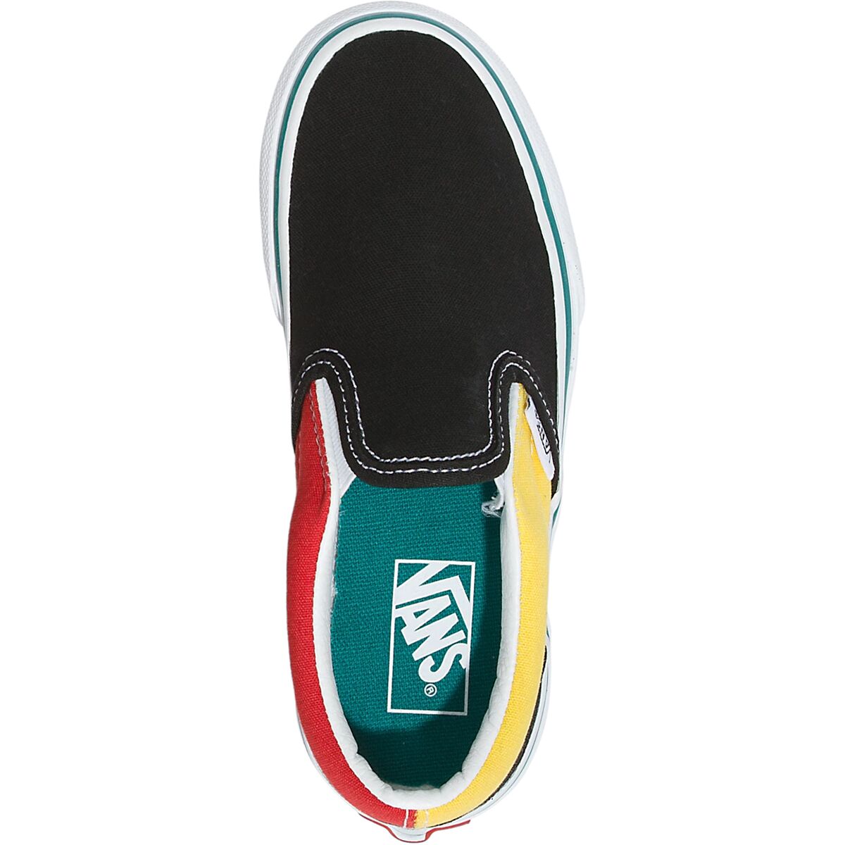 Vans Classic Slip-On Varsity Multi/Blnc multicolor vans worn no more than 5 times size: 7... | Depop main image 4