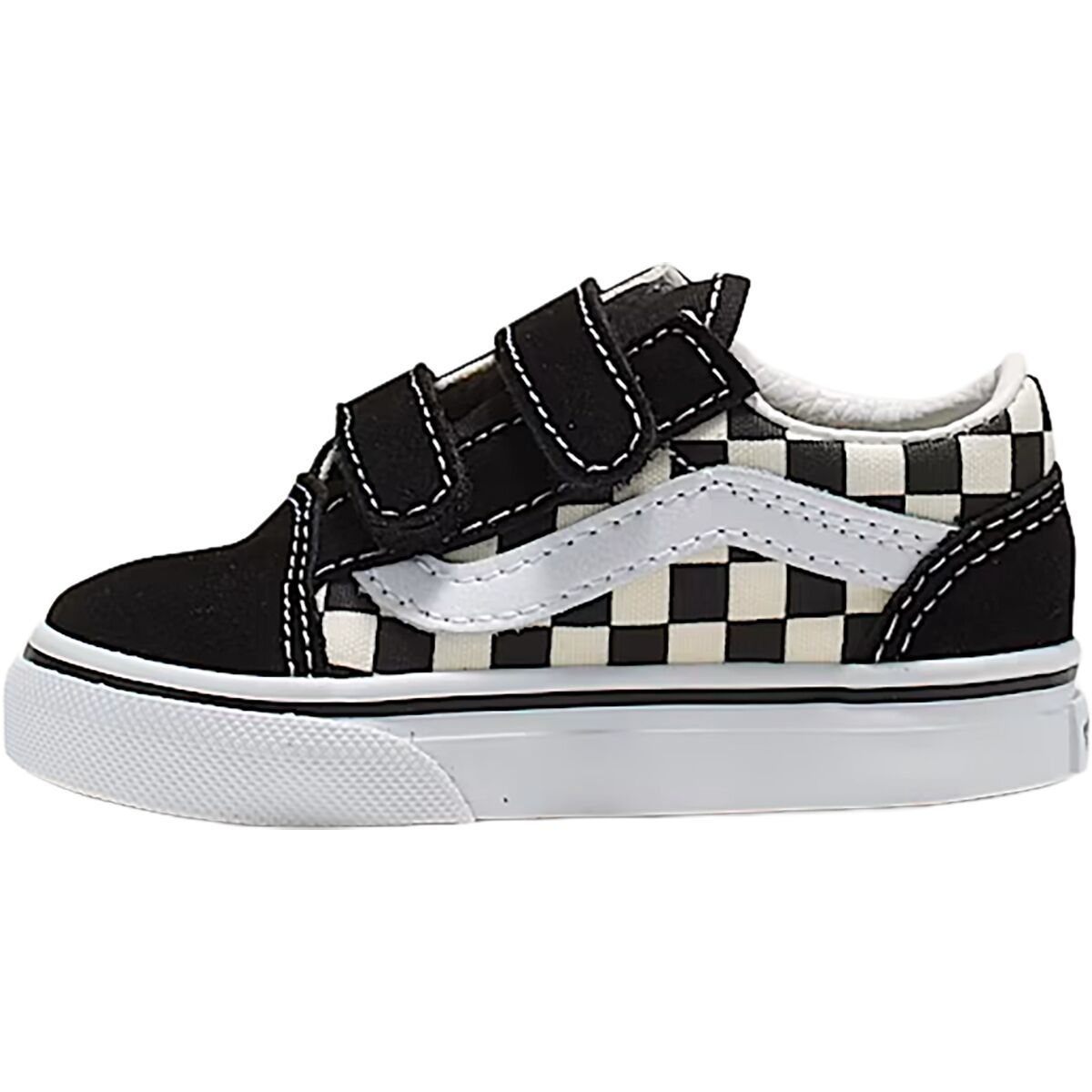 Image of Vans Old Skool V Shoe - Toddlers' (Primary Check) Black/White, 8.0