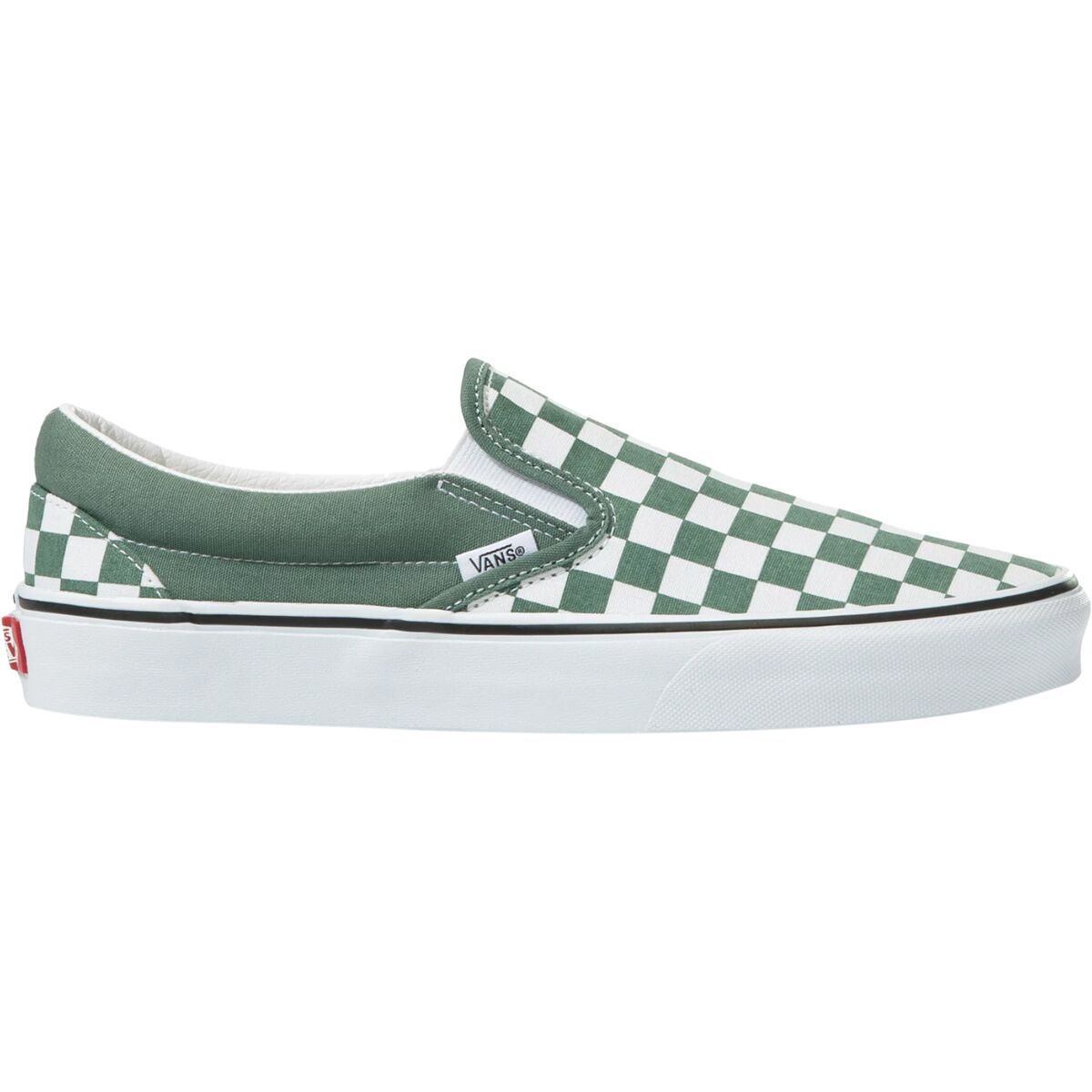 vans slip on checkerboard green