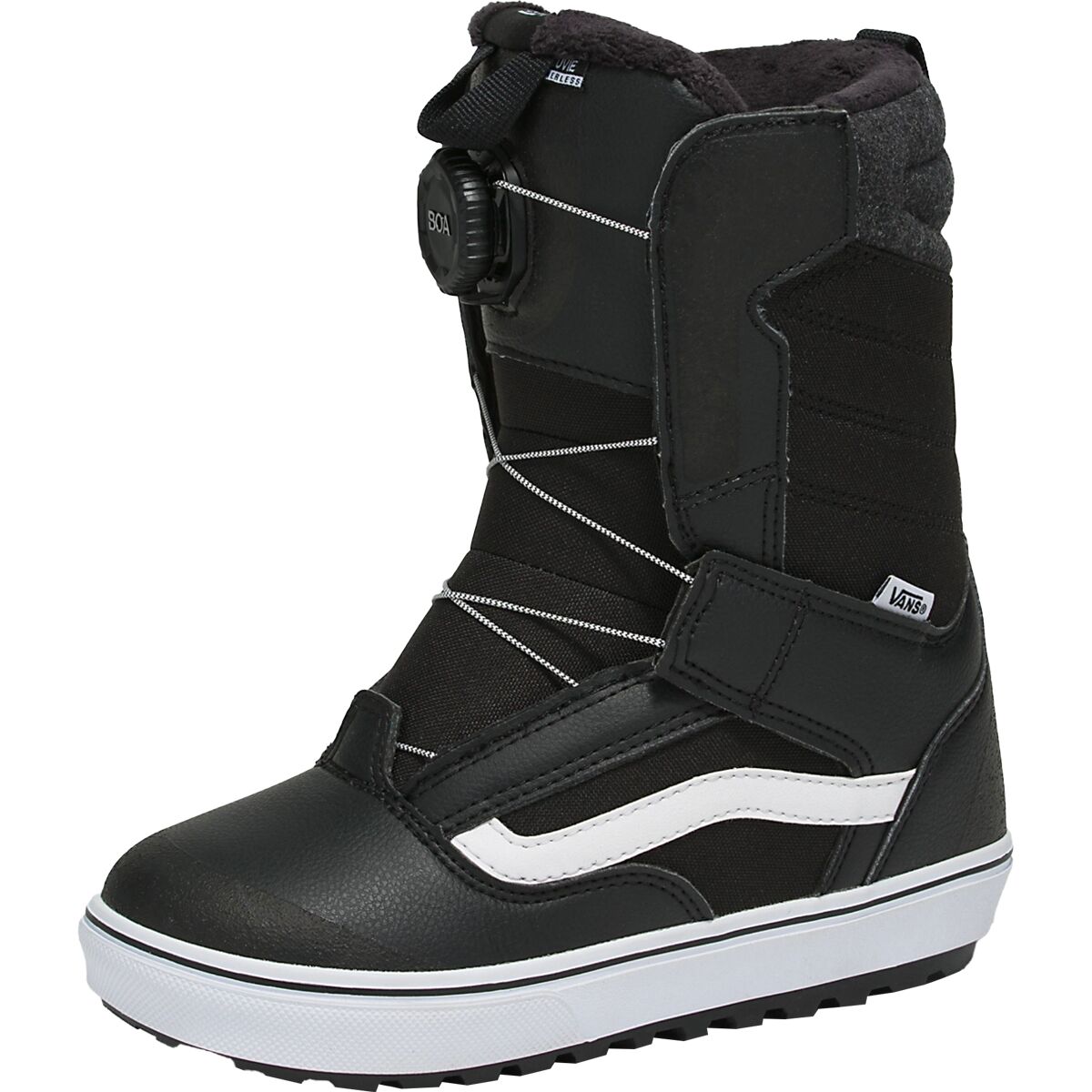 Image of Vans Juvie Linerless Snowboard Boot - 2025 - Kids' Black/White, 1.0