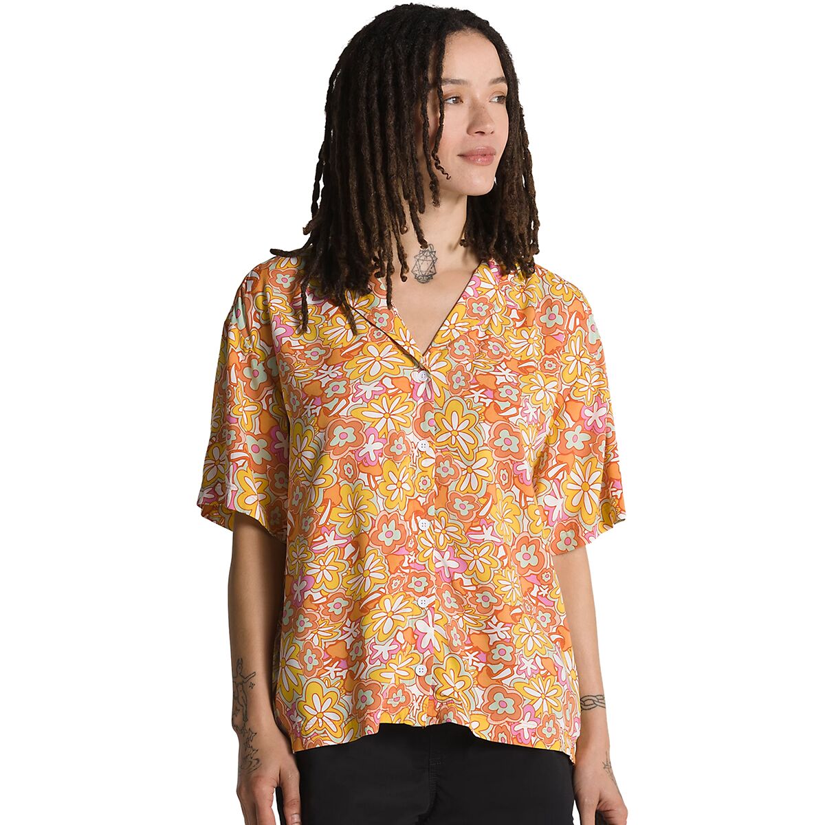 Resort Floral Woven Short-Sleeve Shirt - Women