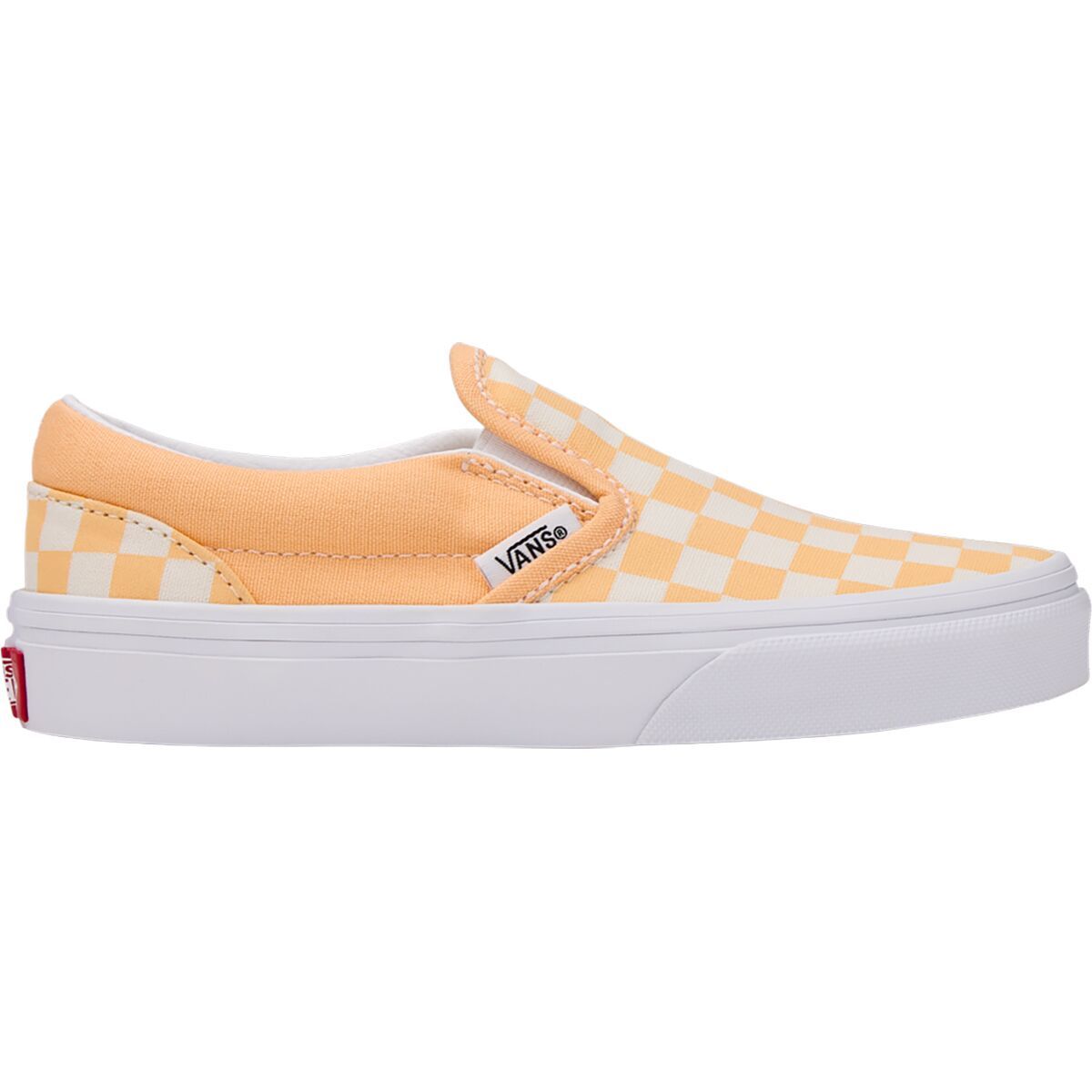 Image of Vans Classic Slip-On Skate Shoe - Little Kids' Checkerboard Apricot Glow, 11.0