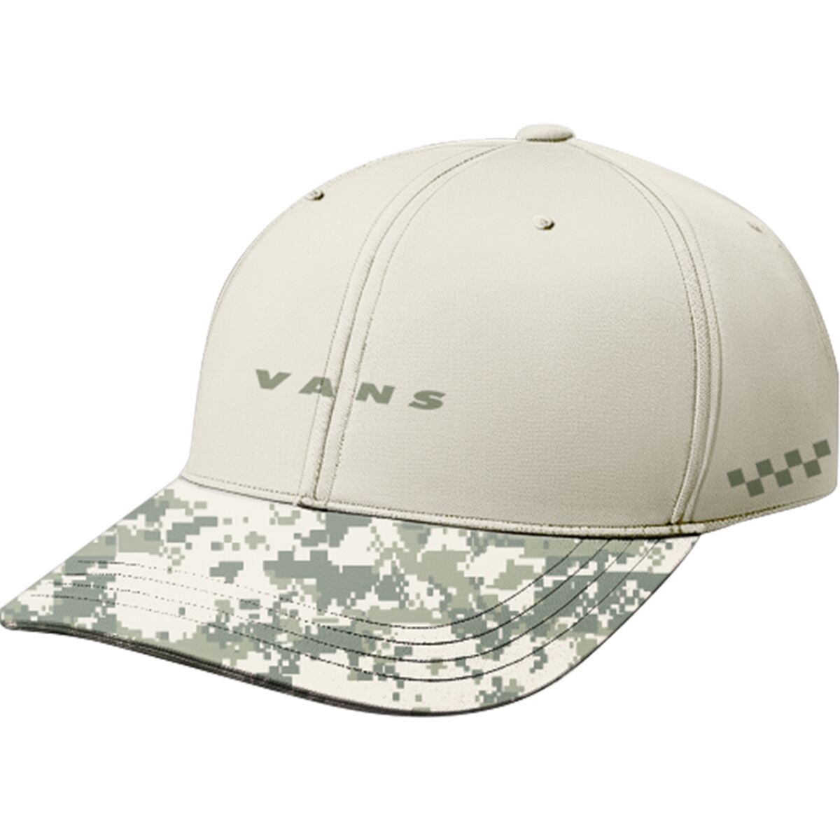Vans Vans Check Side Curved Bill Jockey Hat - Men's Neutral Olive/Marshmallow, One Size