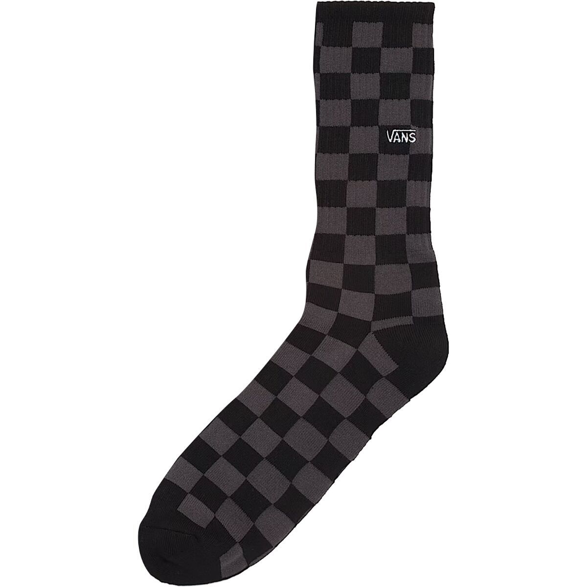 Image of Vans Checkerboard Crew Sock - Men's Black/Charcoal, S