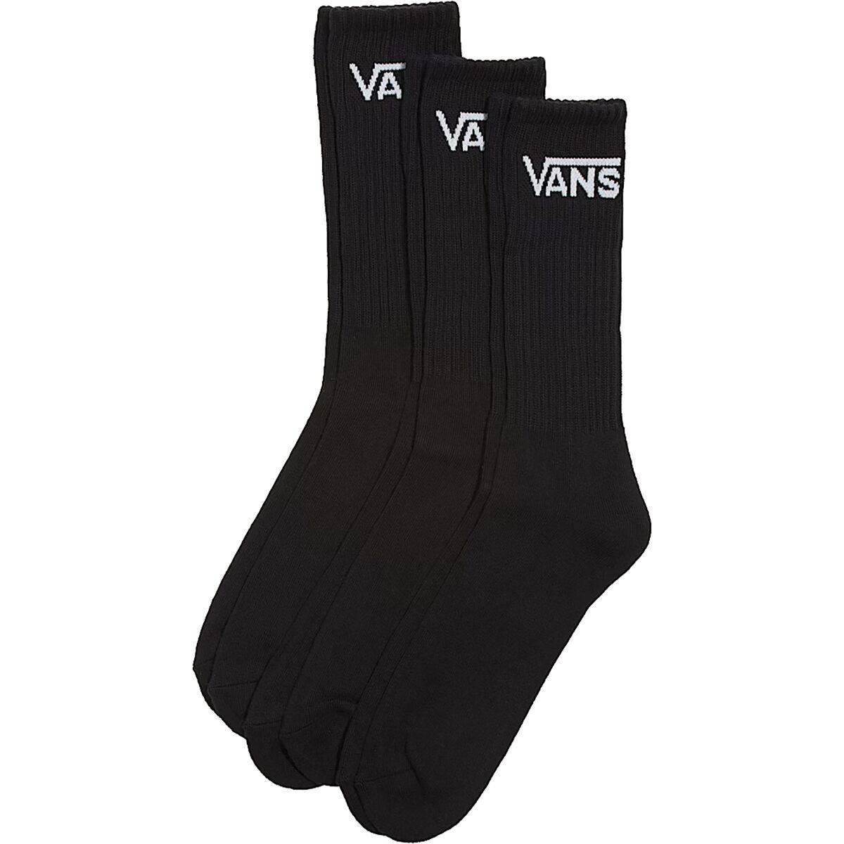 Image of Vans Classic Crew Sock - 3-Pack - Men's Black, S