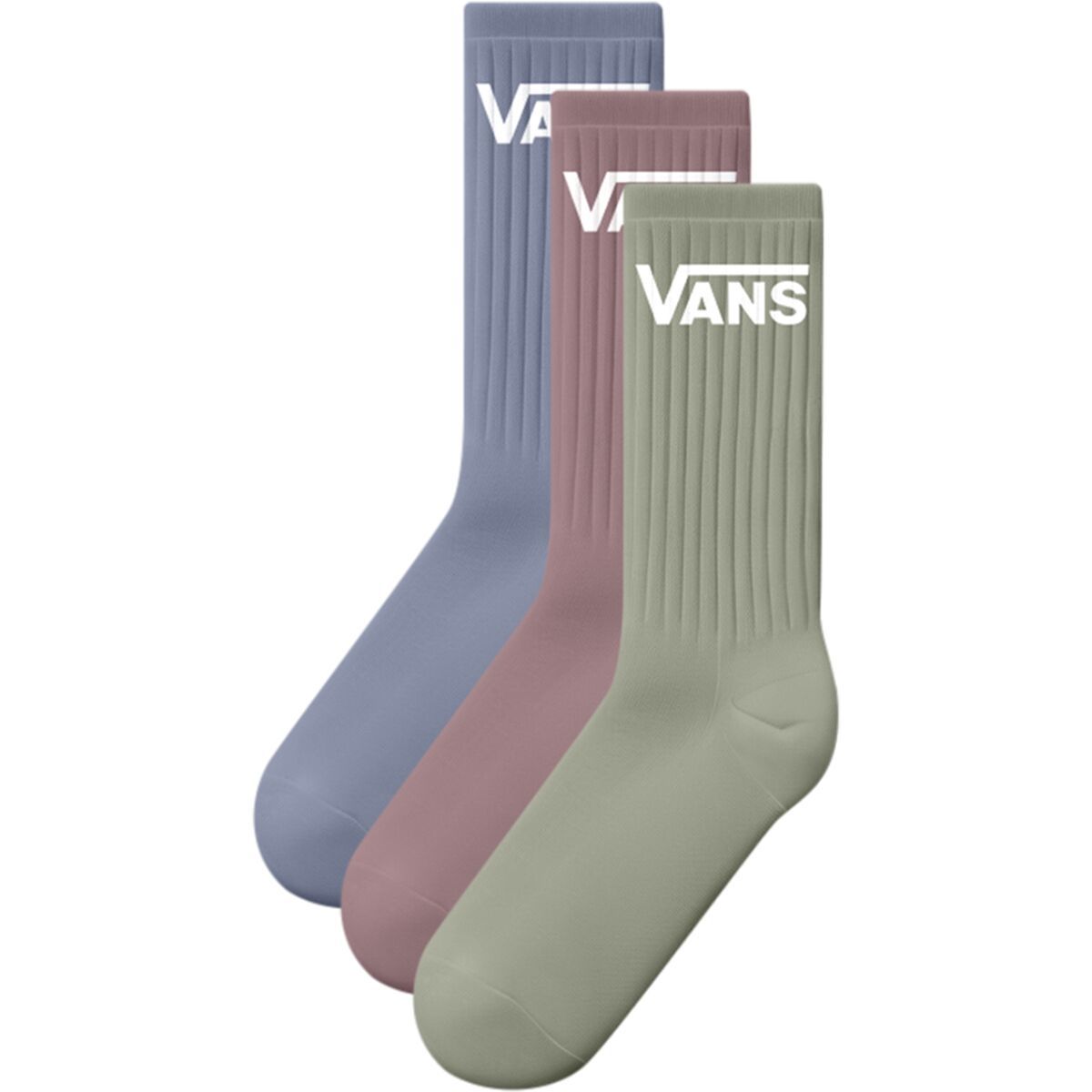Image of Vans Classic Crew Sock - 3-Pack - Men's Glacial Slate, S