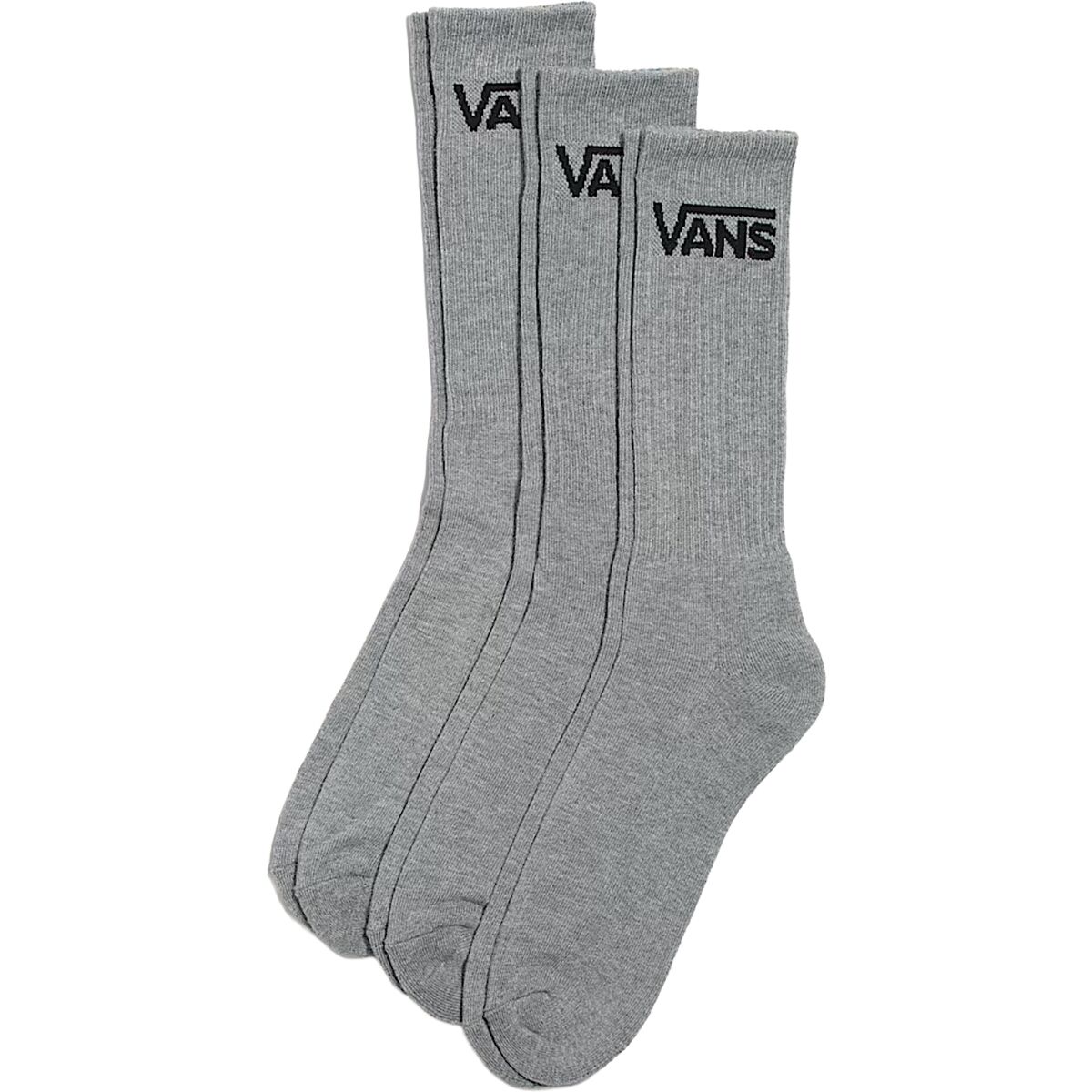 Image of Vans Classic Crew Sock - 3-Pack - Men's Heather Grey, S
