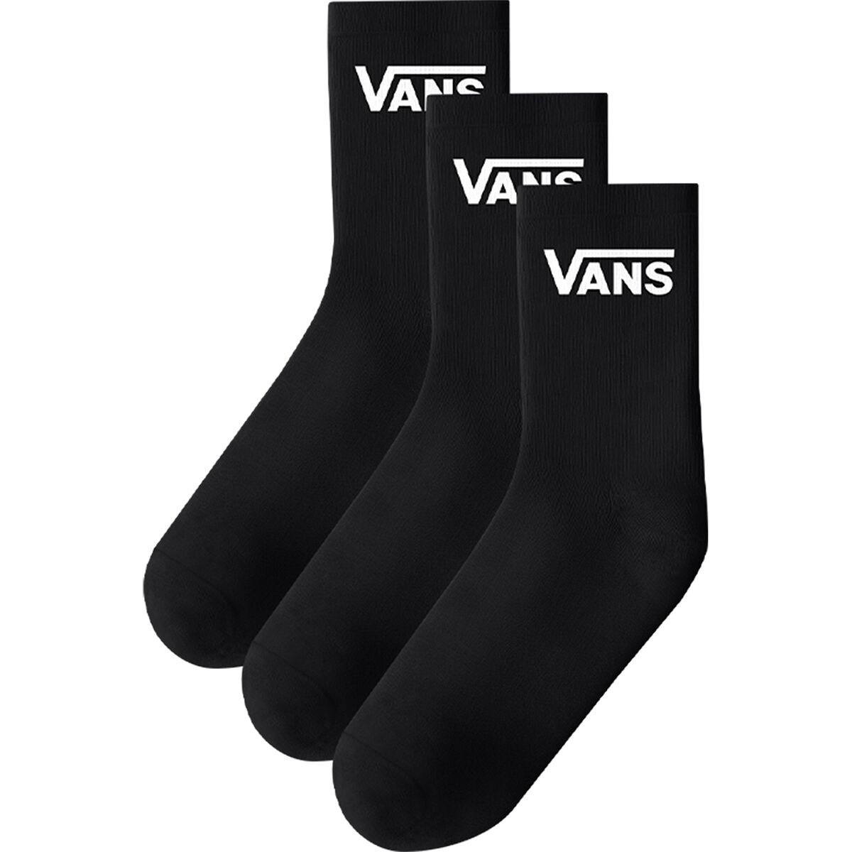 Image of Vans Classic Half Crew Sock - 3-Pack - Men's Black, M