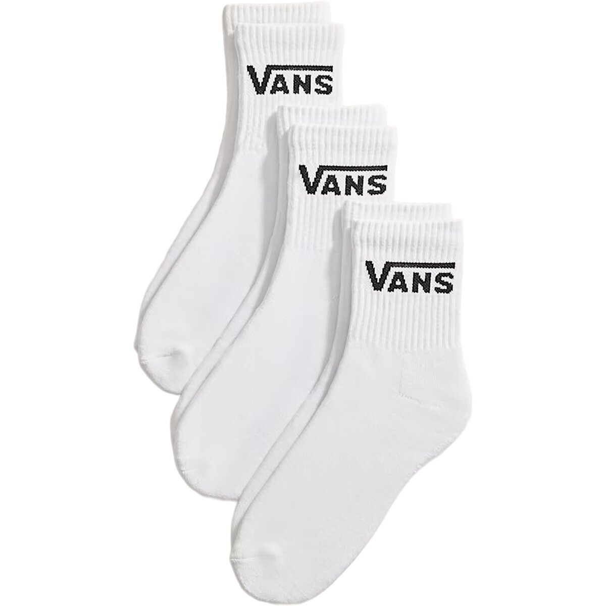 Image of Vans Classic Half Crew Sock - 3-Pack - Men's White, S