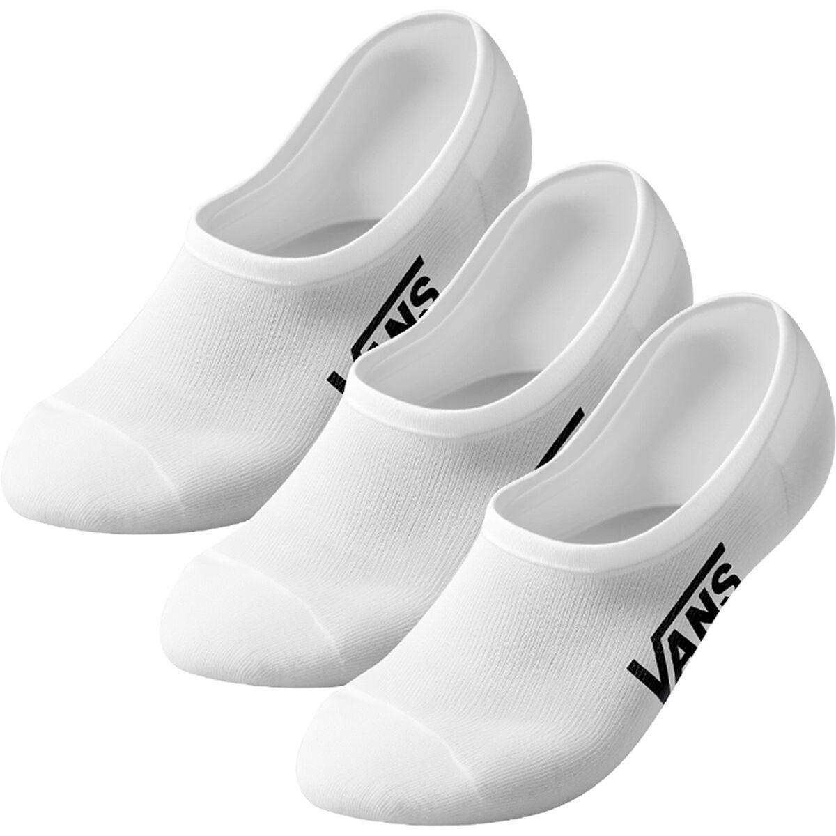 Image of Vans Classic No Show Sock - 3-Pack - Men's White, M