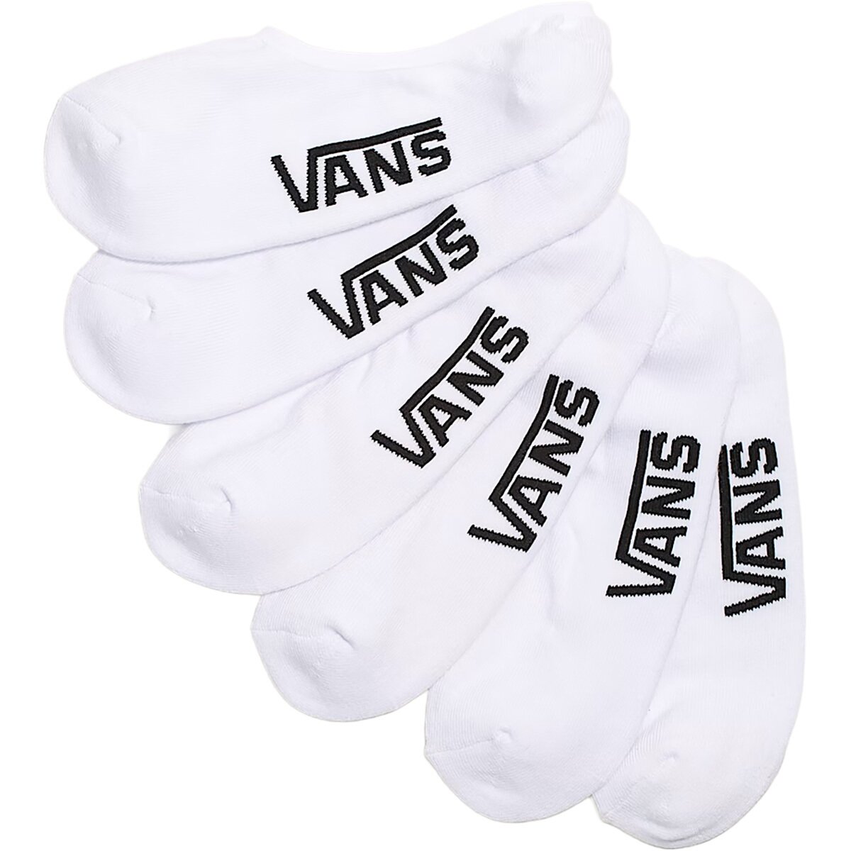 Image of Vans Classic No Show Sock - 3-Pack - Men's White, L