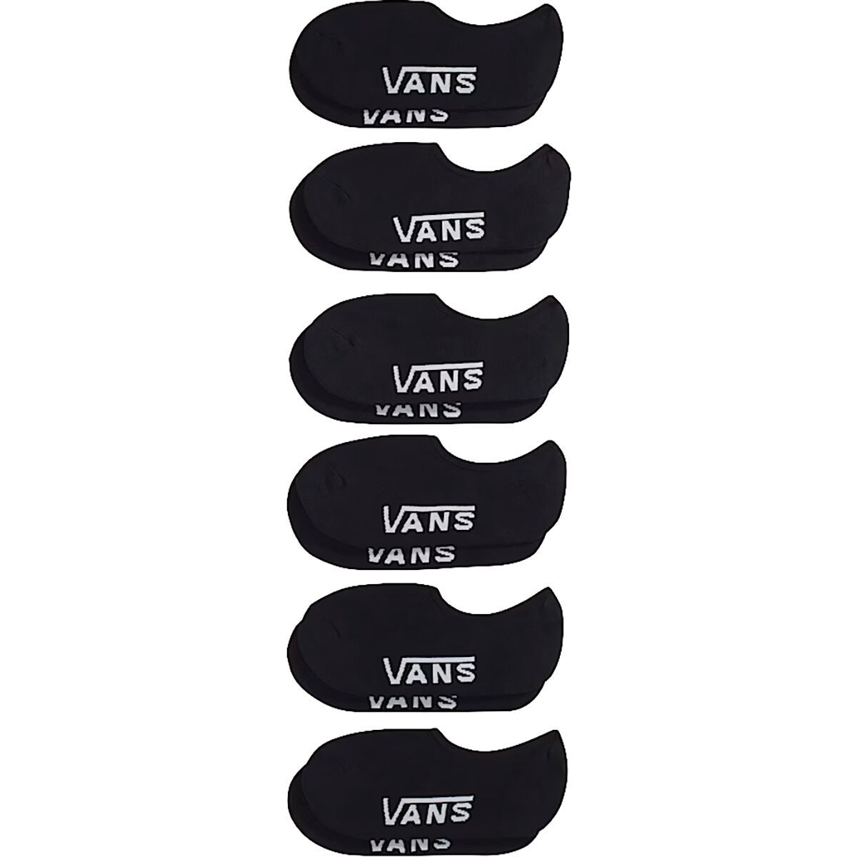 Image of Vans Classic No Show Sock - 6-Pack - Men's Black, S