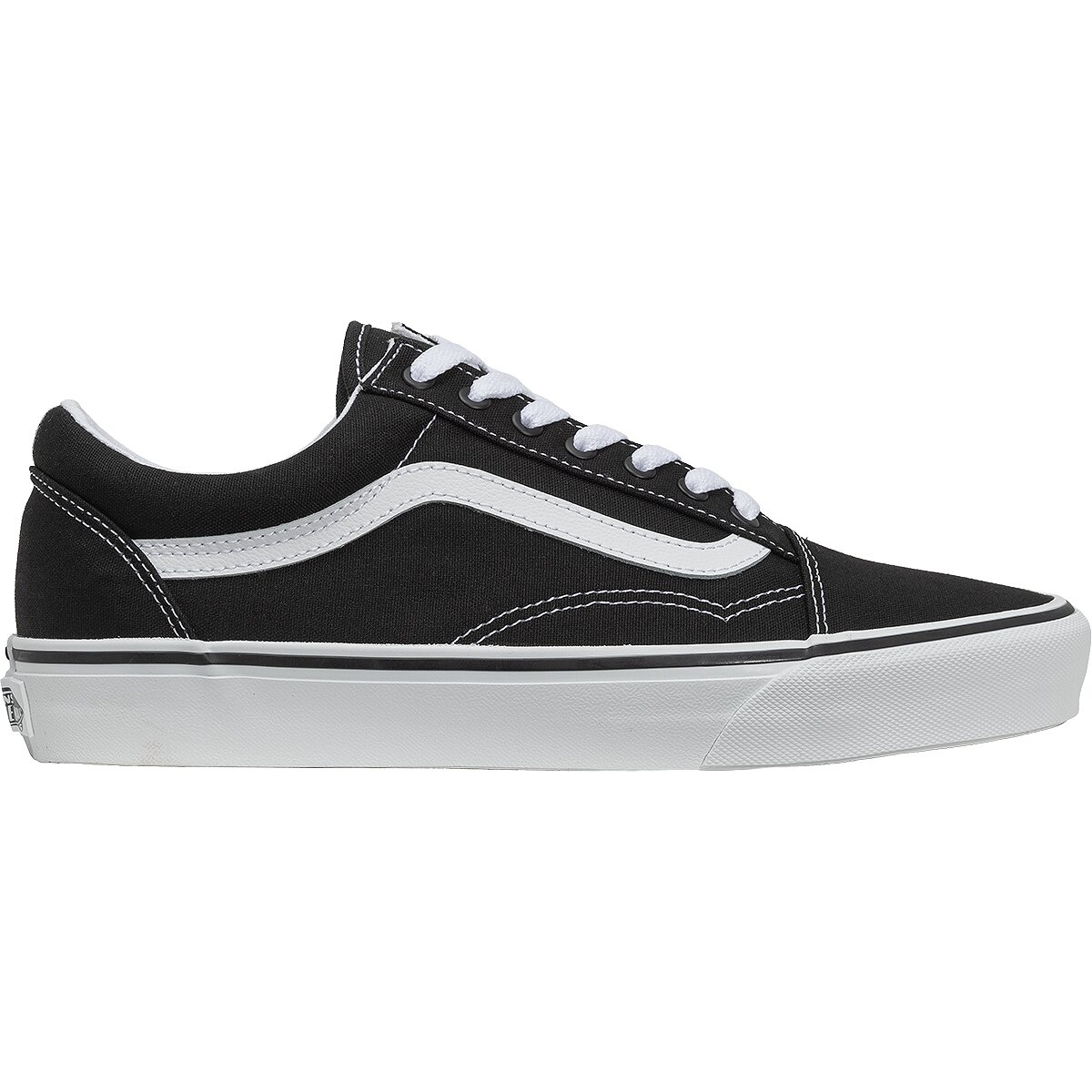 Vans Old Skool Shoe (Canvas) Black/True White, Mens 7.5/Womens 9.0