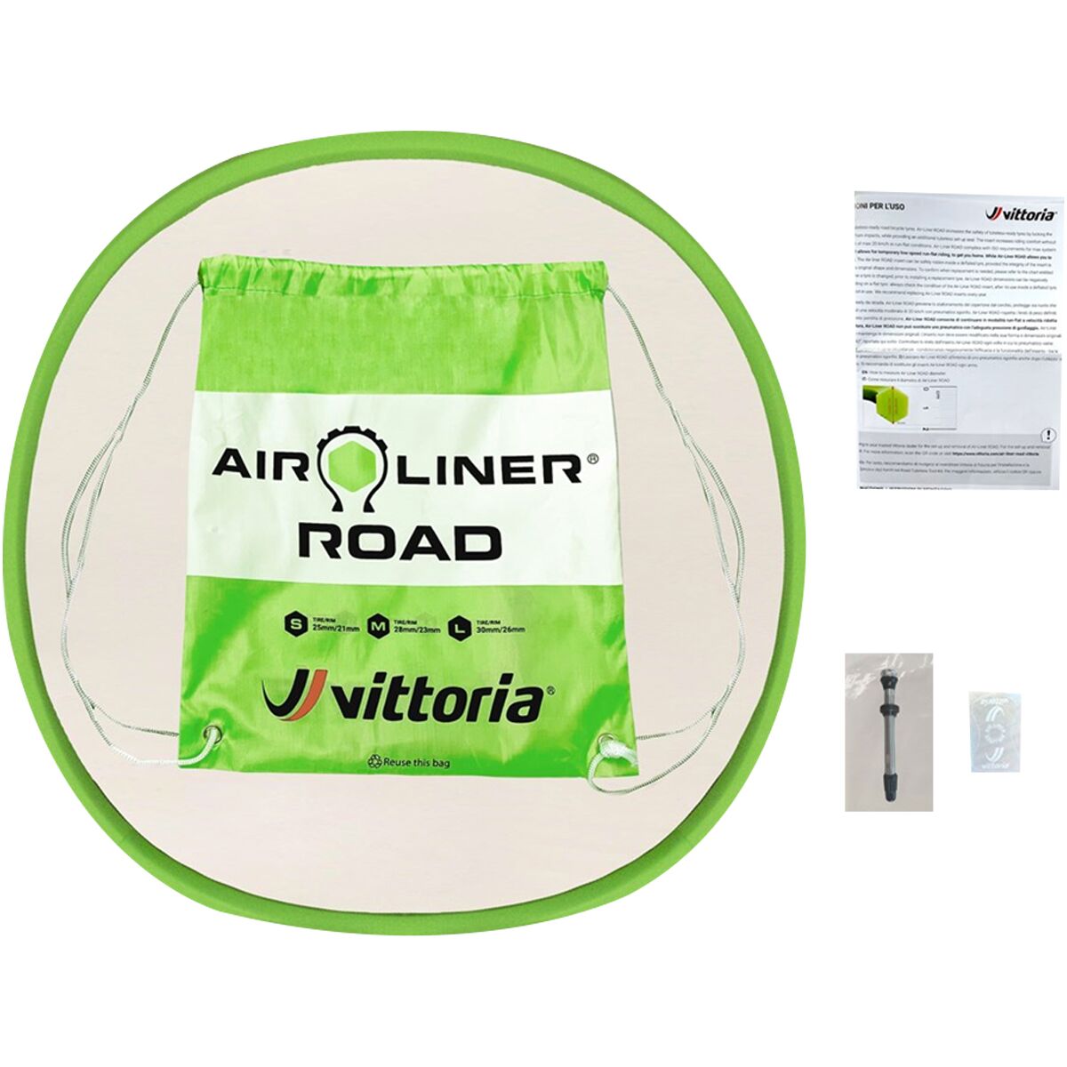 Image of Vittoria Air-Liner Road Tire Insert Green, Medium (700x27/29mm)