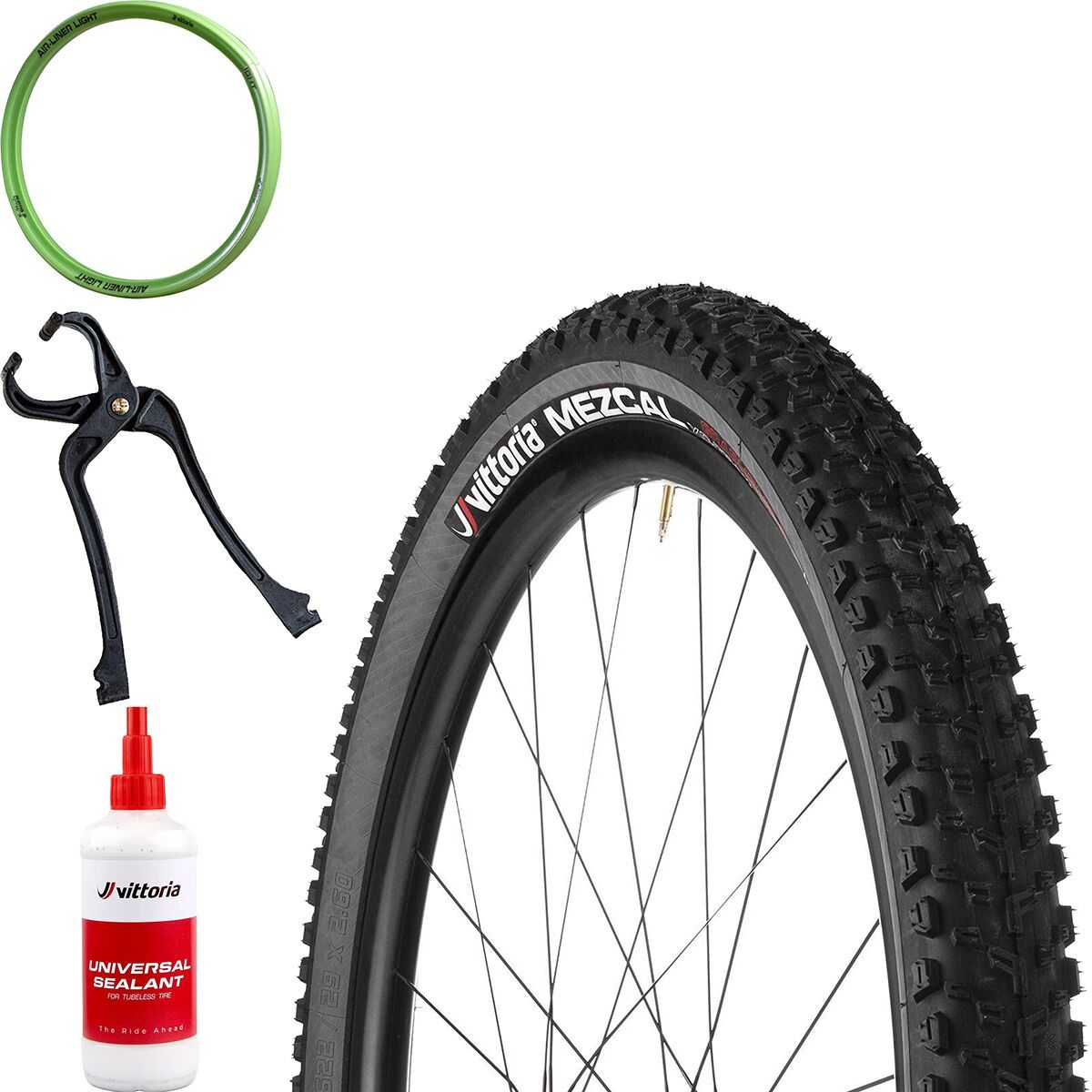 Image of Vittoria Mezcal III G2.0 4C XC Tire Set Anthracite/Black,XC-Trail/TNT,29x2.25, 2Tires,2BottlesSealant,2Air-Liners