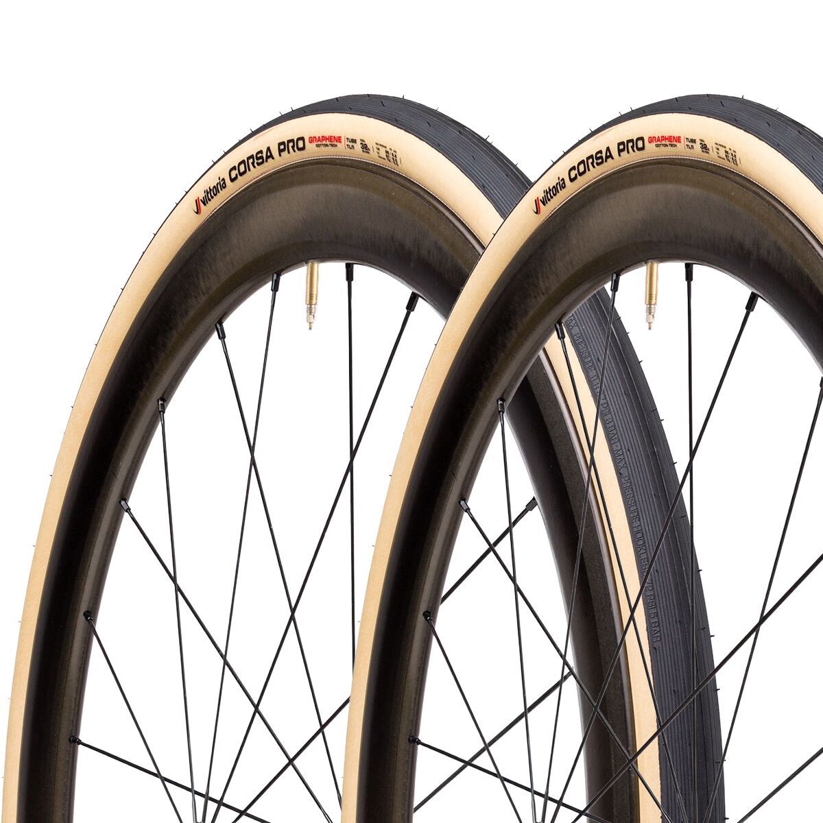Image of Vittoria Corsa Pro G2.0 TLR Tire Set Tan/Black/Black, 700x28