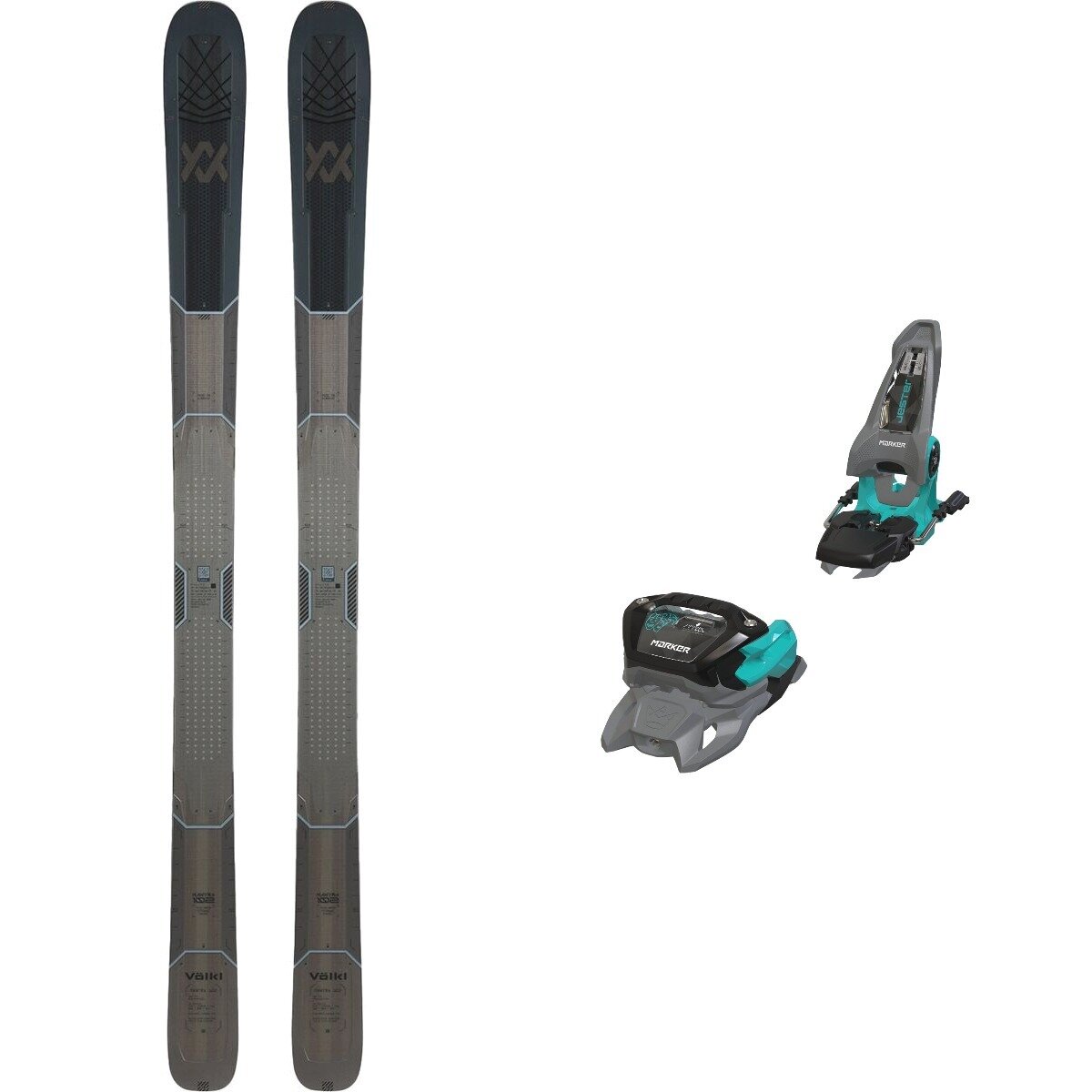 Volkl Mantra 102 Ski + Jester 16 ID Binding - 2026 One Col,Gray/Turq, 184cm,110mm