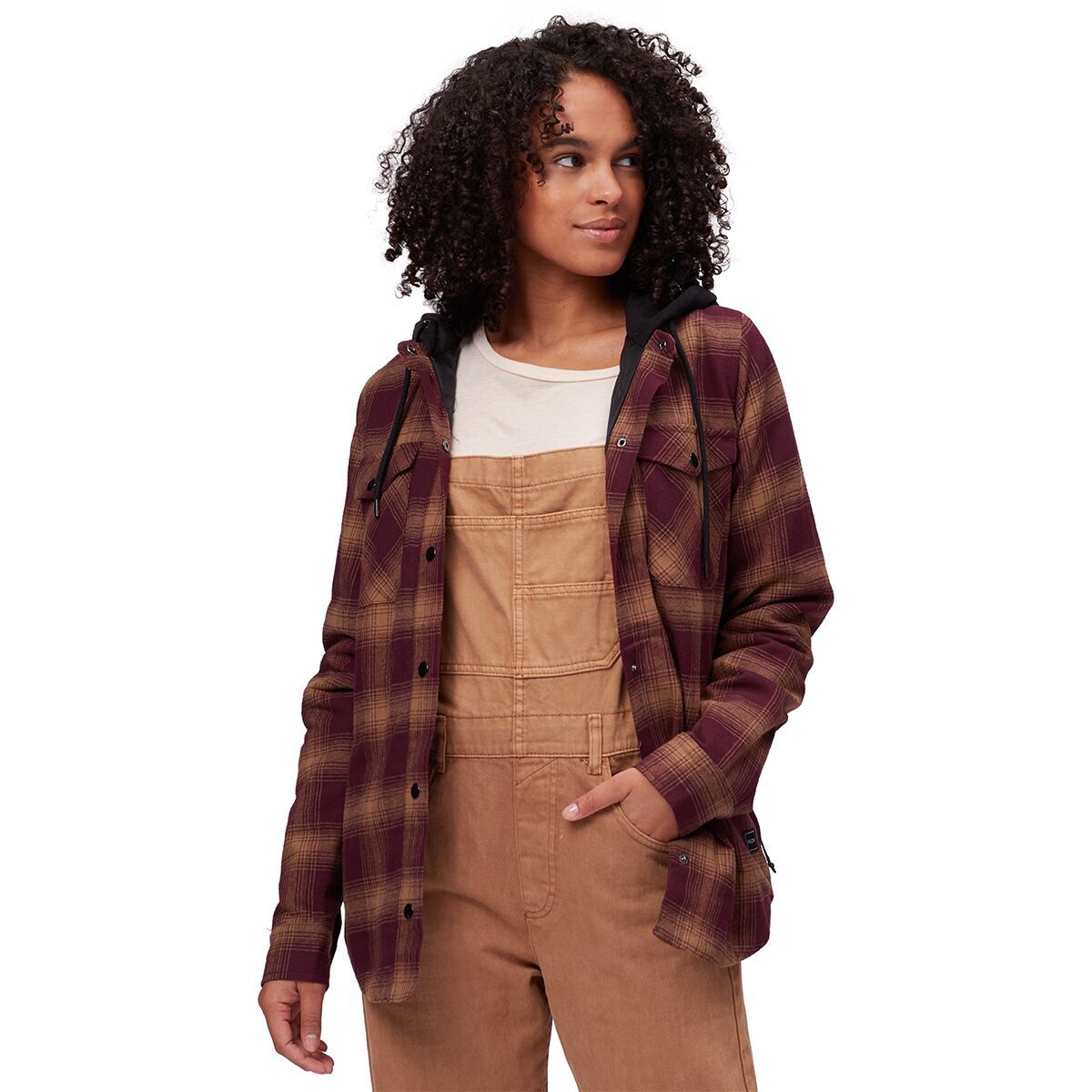 volcom hooded flannel