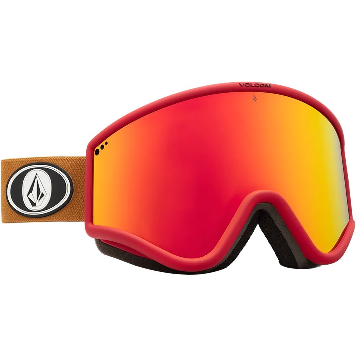 Image of Volcom Yae Goggles Yae Red/Charamel/Bonus Lens/Red Chrome, One Size