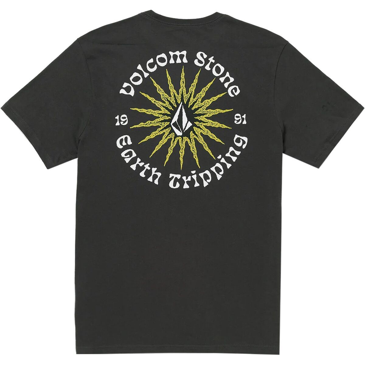 T-shirt Volcom Sunshiner Manches Courtes - Coton Bio, Coupe Classique, Imprimé Sérigraphie Douce, Taille XL