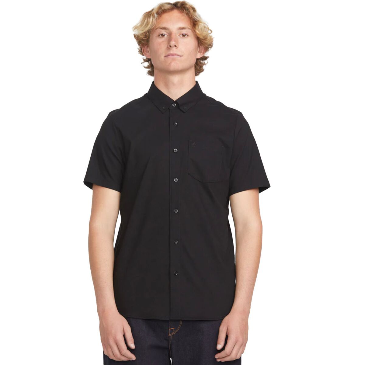 Image of Volcom Everett Oxford Short-Sleeve Shirt - Men's New Black, XXL