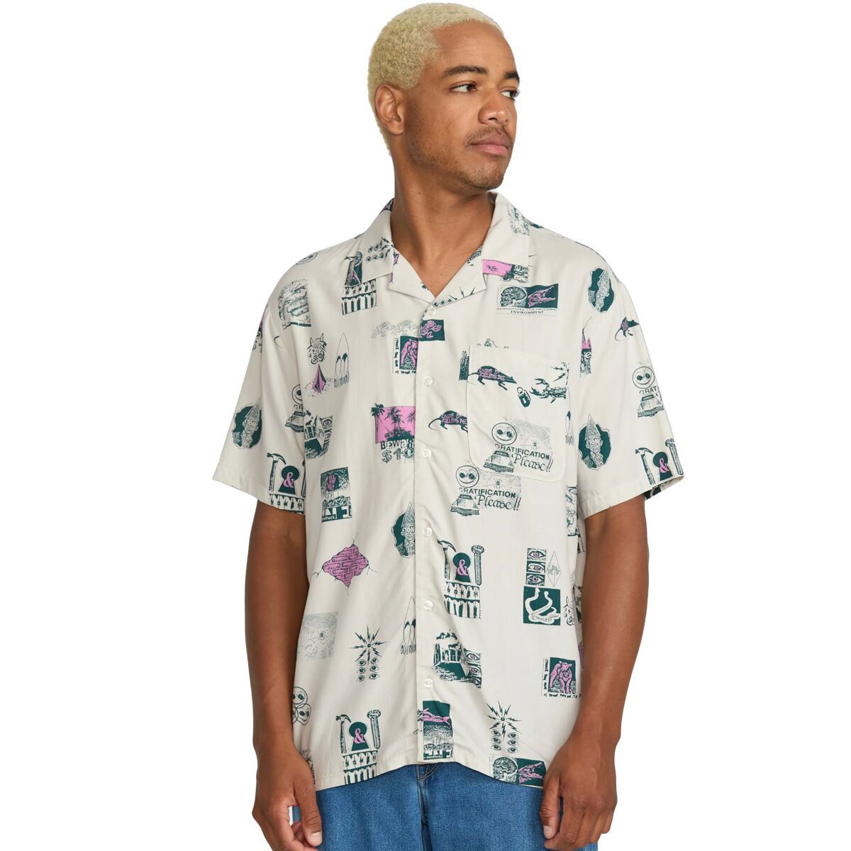 Image of Volcom Mistostone Short-Sleeve Shirt - Men's Stone, L