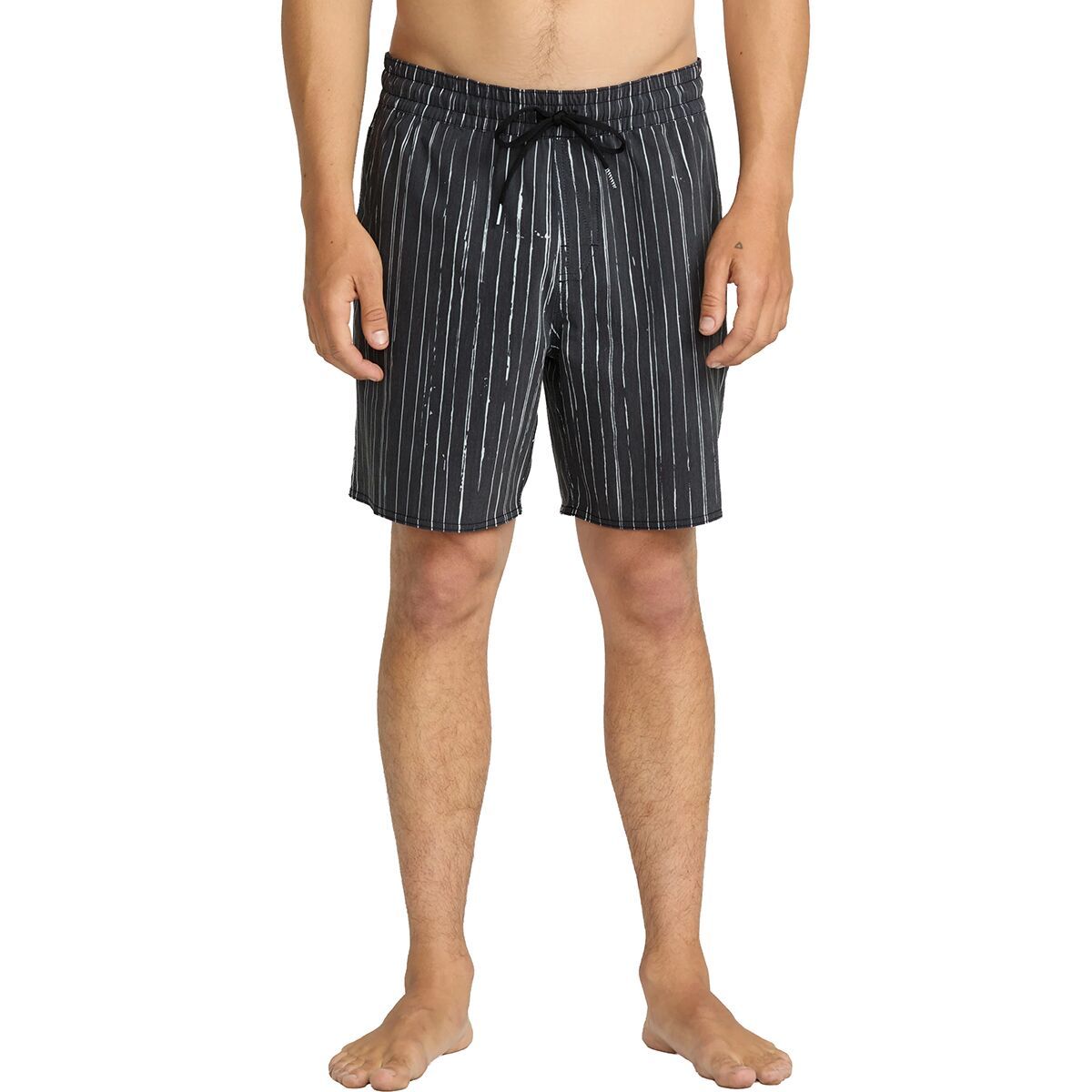 Image of Volcom Psyche Cotton 17in Swim Trunk - Men's Black White, XL