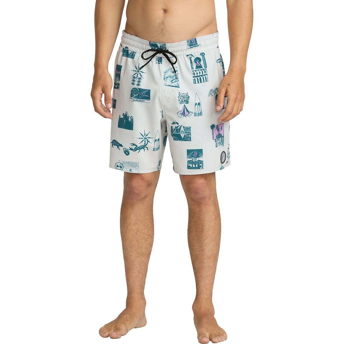 Image of Volcom Psyche Cotton 17in Swim Trunk - Men's Stone, S