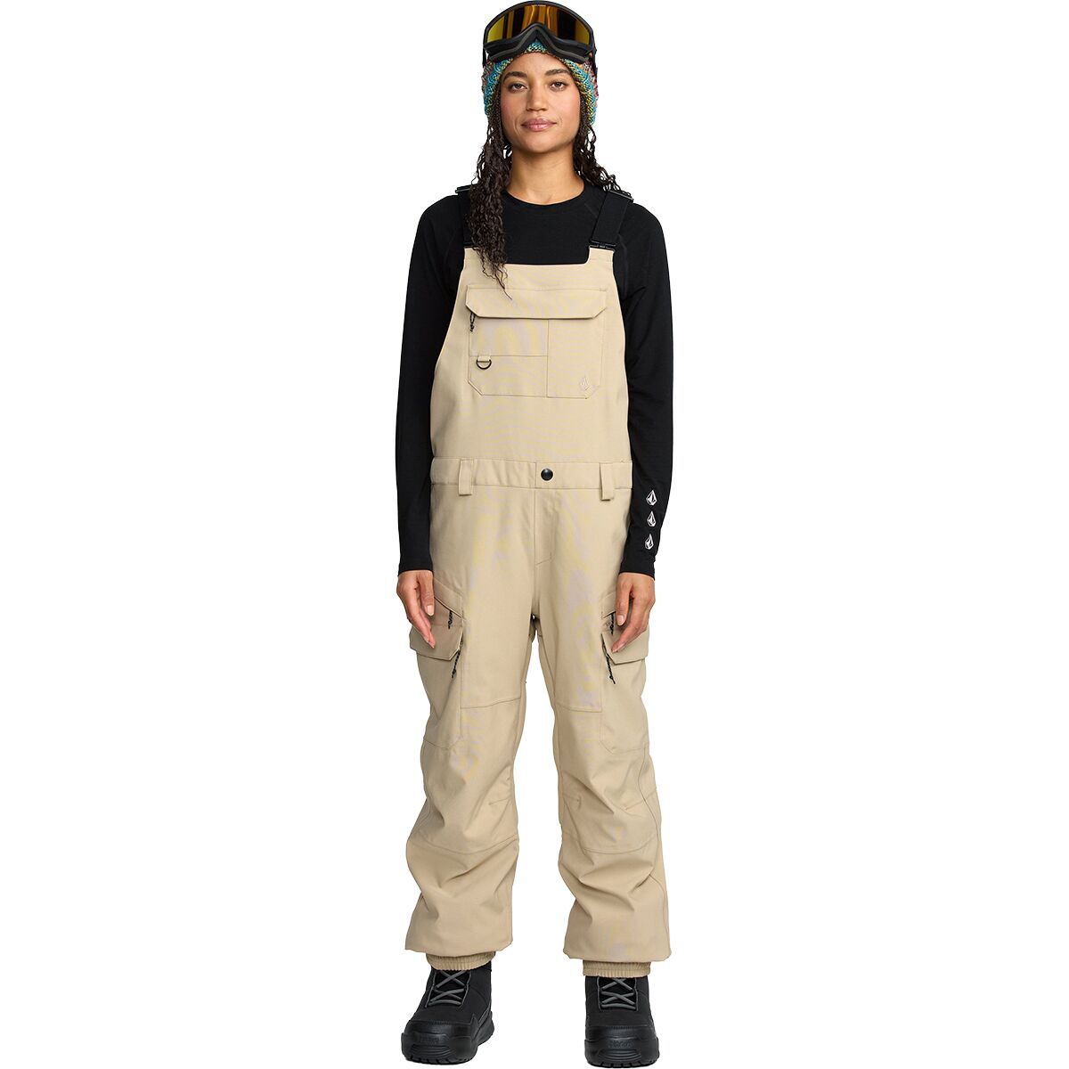 Image of Volcom Creston 3D Stretch Bib Overall - Women's Oatmeal, S
